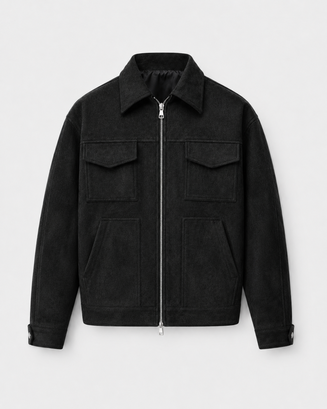 Giacca Uomo Utility in Camoscio Loose Fit con Zip