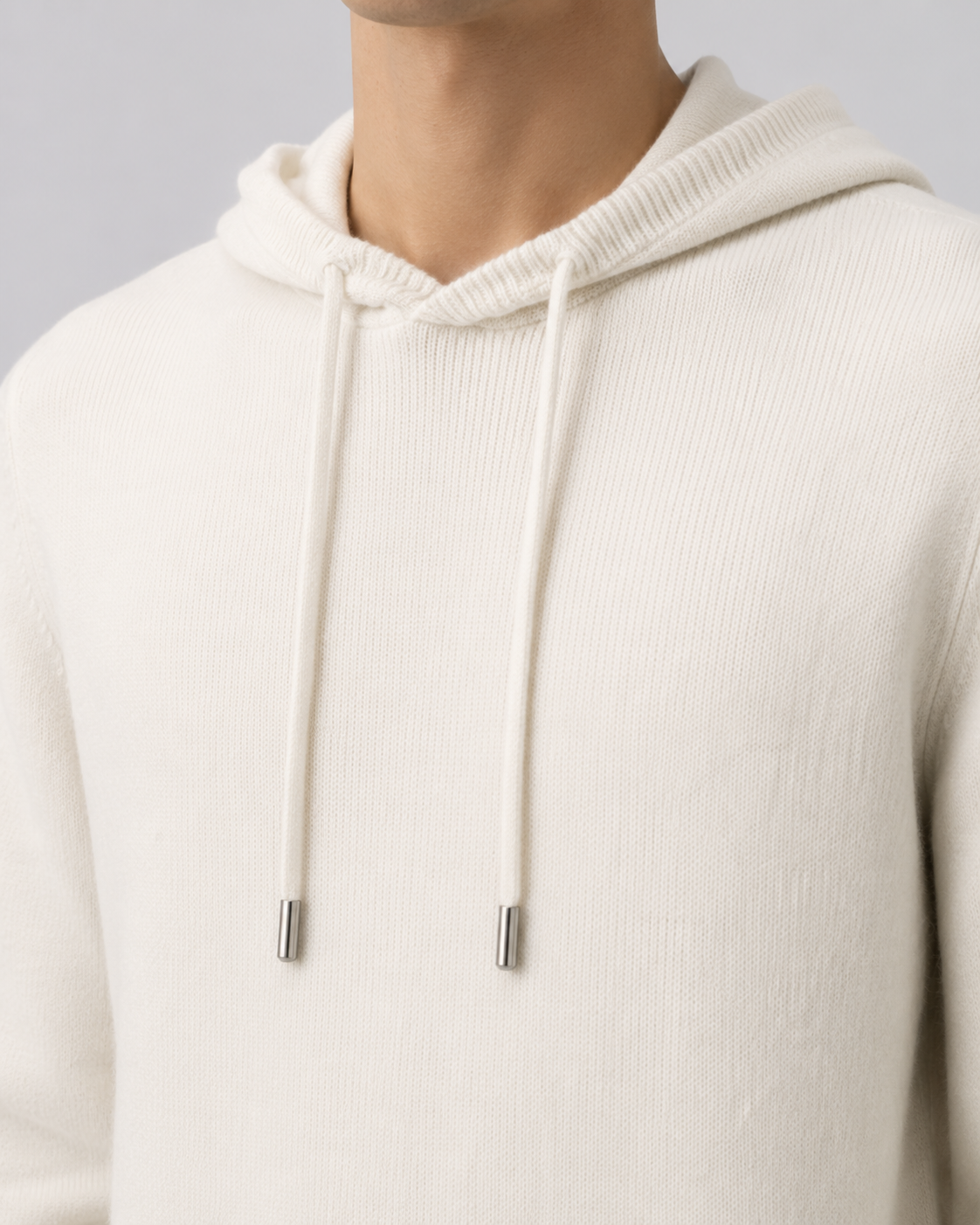 Maglione Uomo con Cappuccio in Lana e Coulisse
