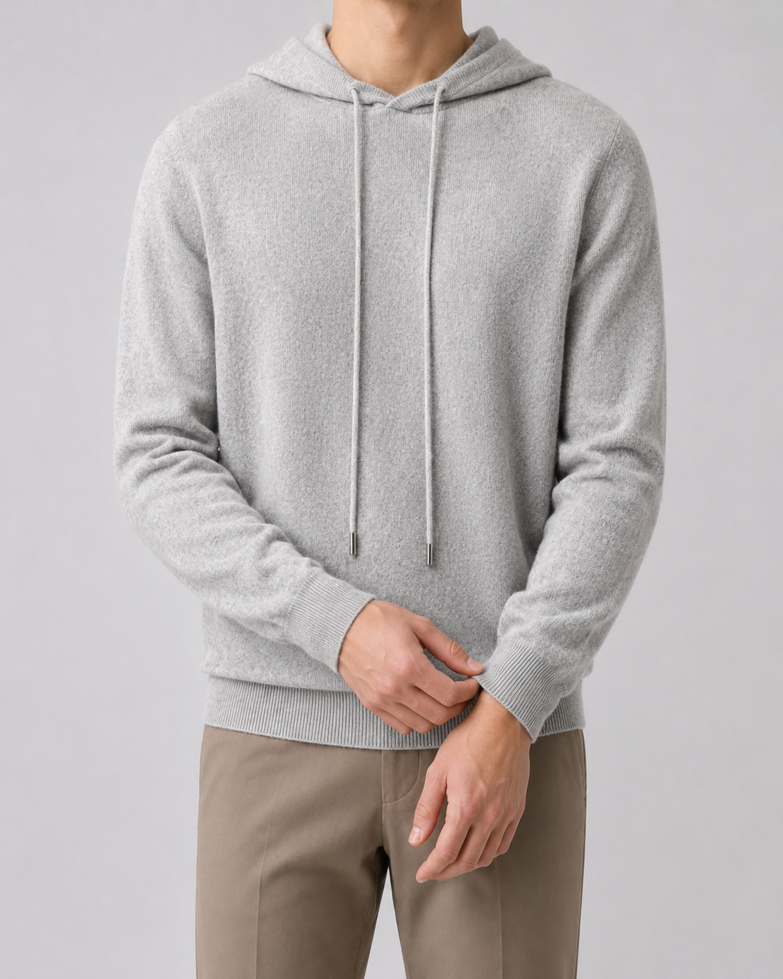 Maglione Uomo con Cappuccio in Lana e Coulisse