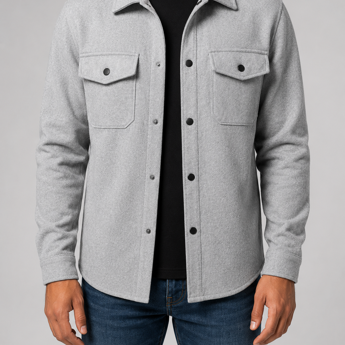 Giacca Camicia Uomo Utility con Tasche Frontali