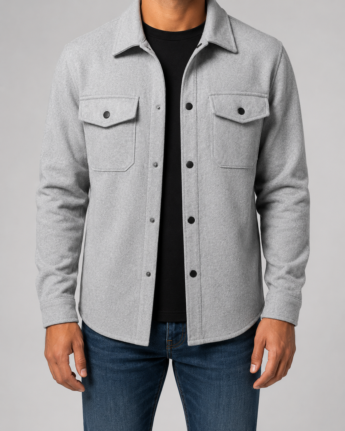 Giacca Camicia Uomo Utility con Tasche Frontali