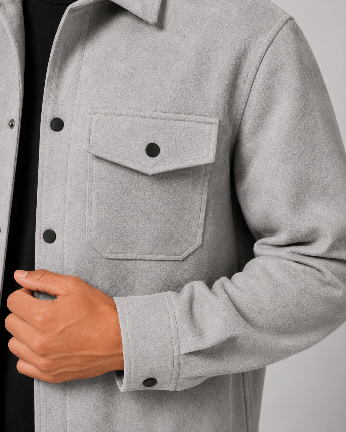 Giacca Camicia Uomo Utility con Tasche Frontali