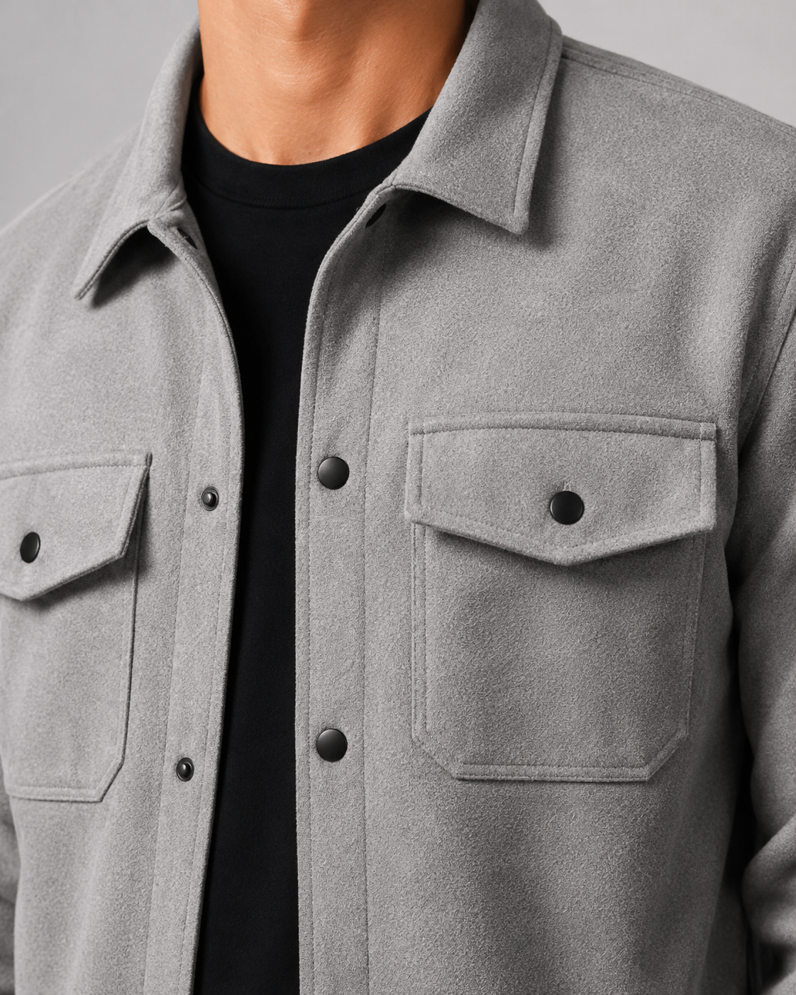 Giacca Camicia Uomo Utility con Tasche Frontali