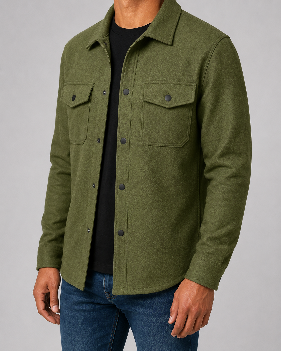 Giacca Camicia Uomo Utility con Tasche Frontali