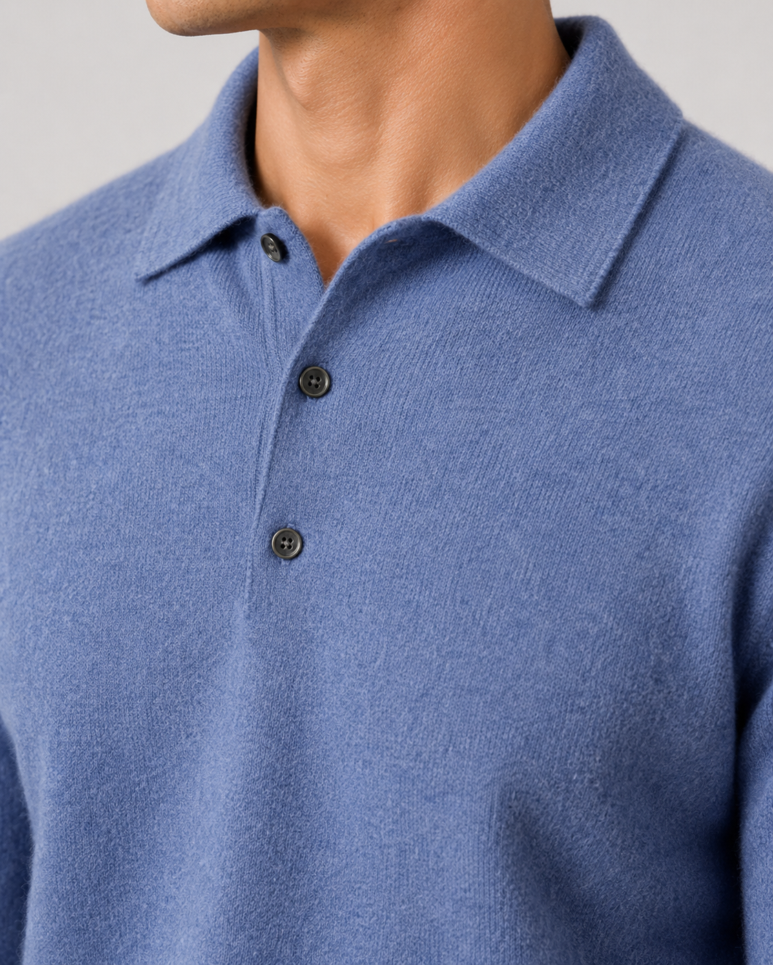 Maglione Polo Uomo in Lana Maniche Lunghe