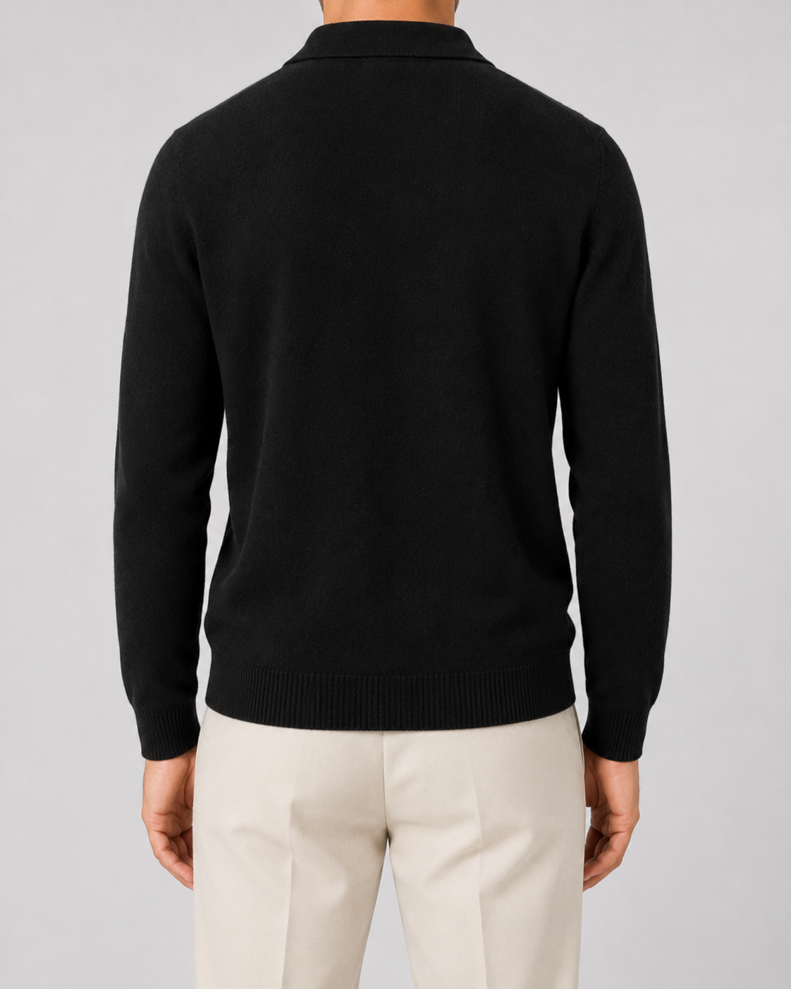 Maglione Polo Uomo in Lana Maniche Lunghe