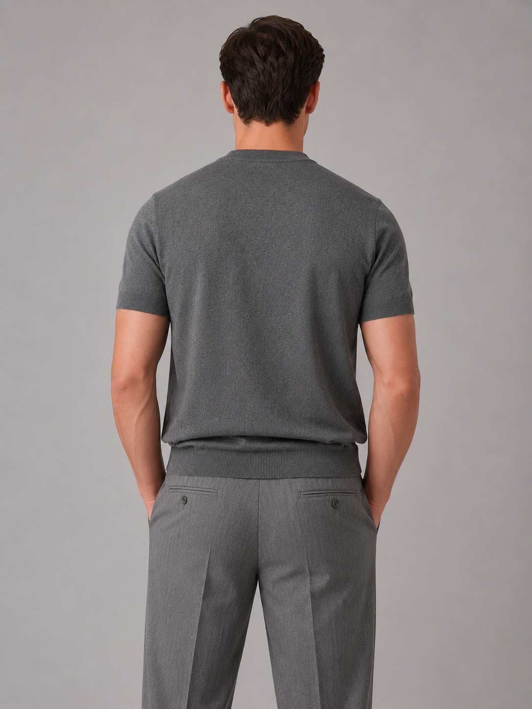 T-Shirt Uomo in Maglia Fine Girocollo Maniche Corte