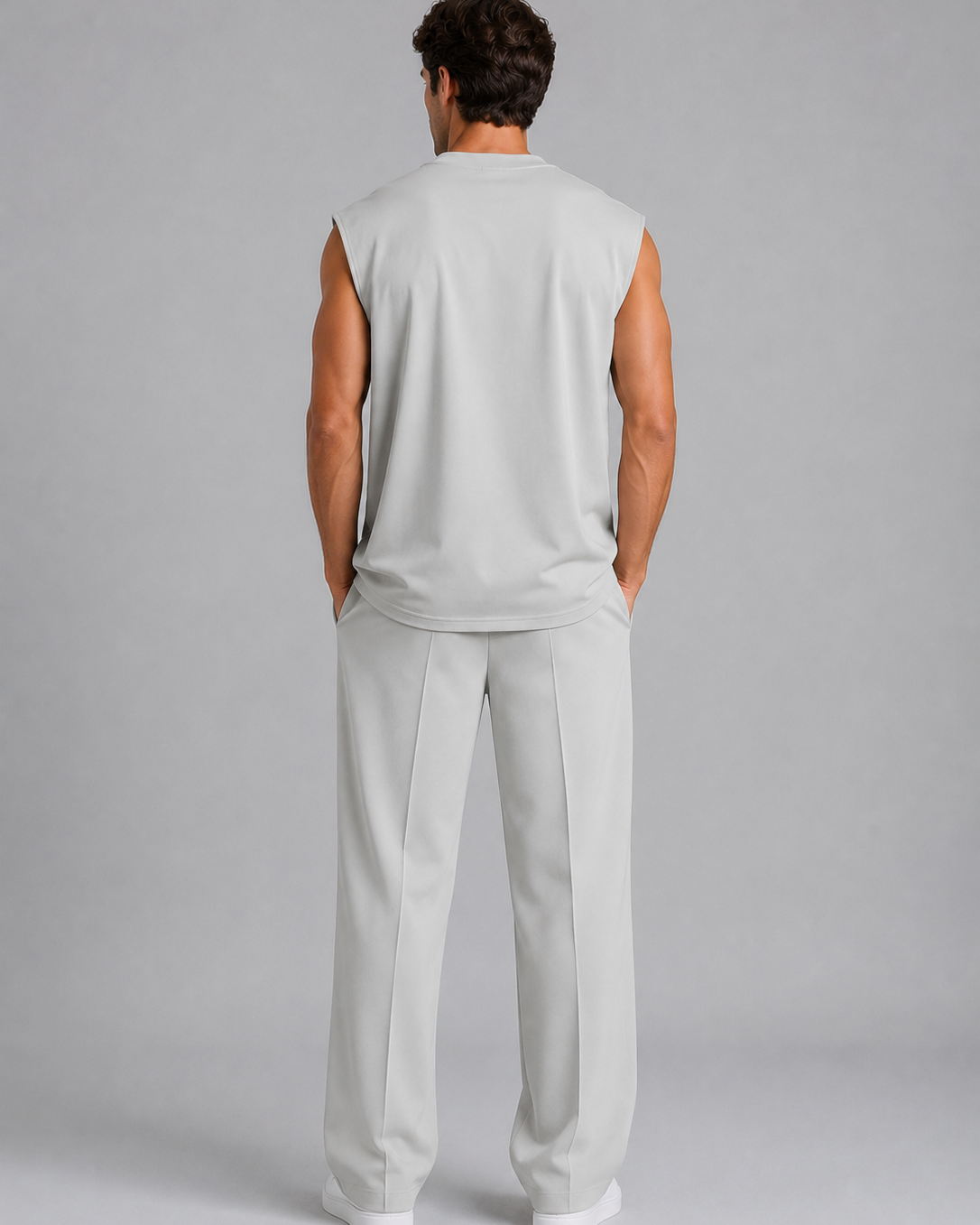 Completo Uomo Canotta e Pantaloni Gamba Ampia Casual