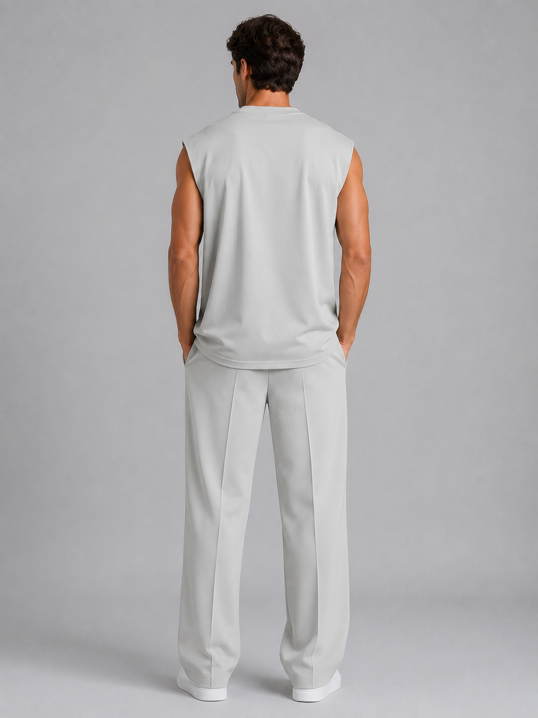 Completo Uomo Canotta e Pantaloni Gamba Ampia Casual