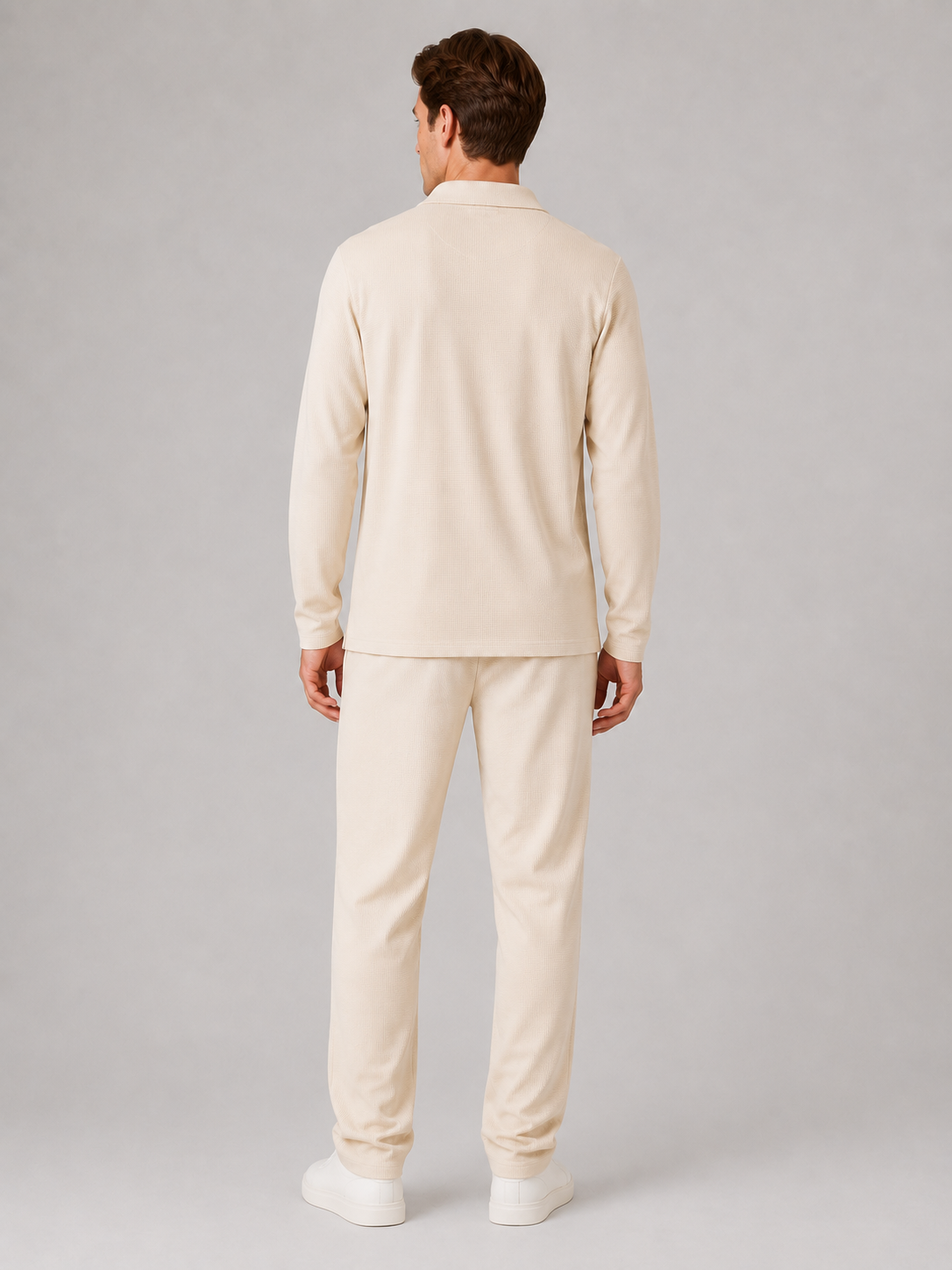 Completo Uomo Polo Mezza Zip e Pantaloni Smart Casual