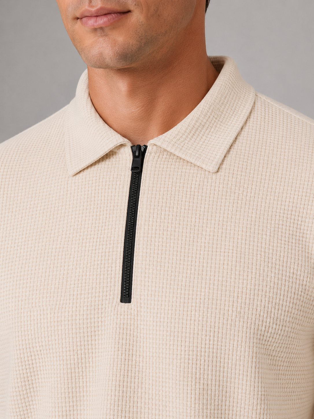 Completo Uomo Polo Mezza Zip e Pantaloni Smart Casual