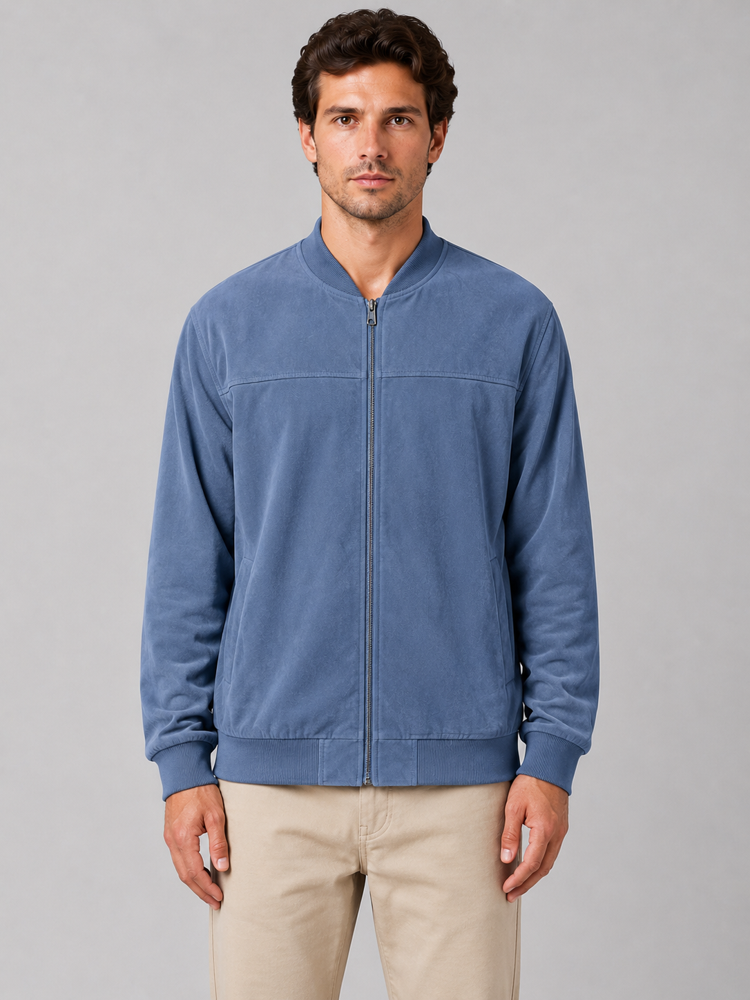 Giacca Bomber Uomo con Zip Regular Fit Casual
