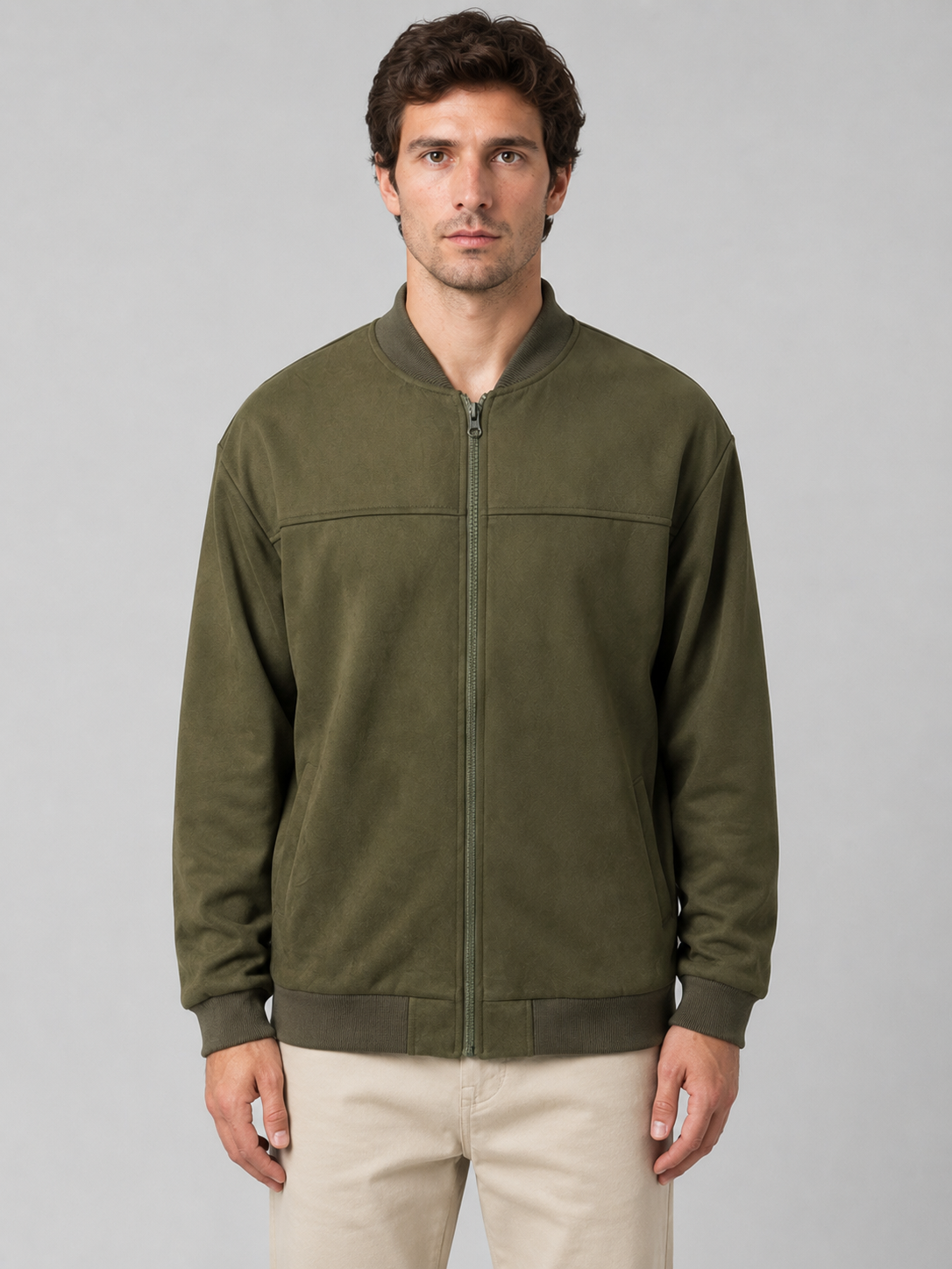 Giacca Bomber Uomo con Zip Regular Fit Casual