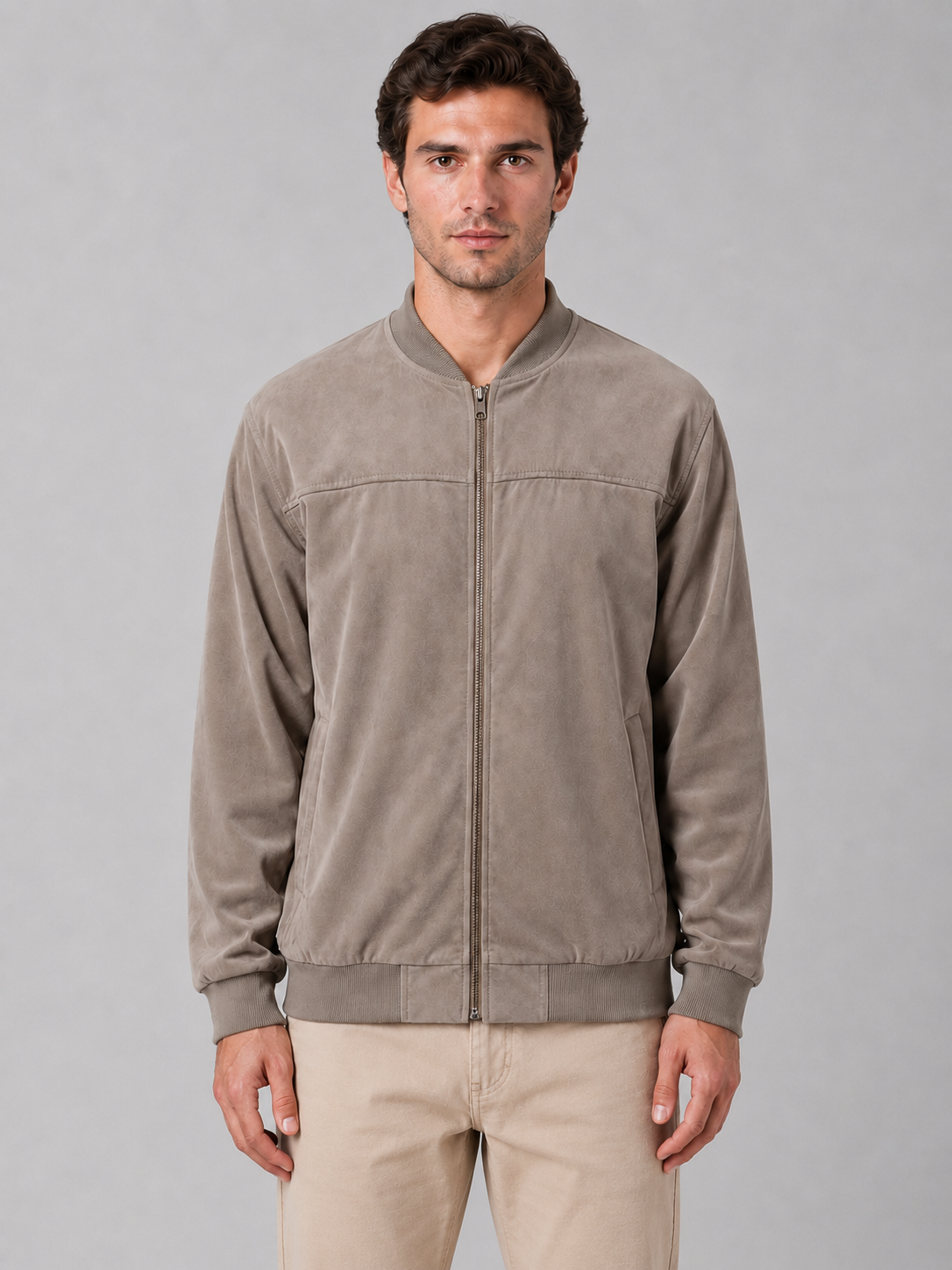 Giacca Bomber Uomo con Zip Regular Fit Casual