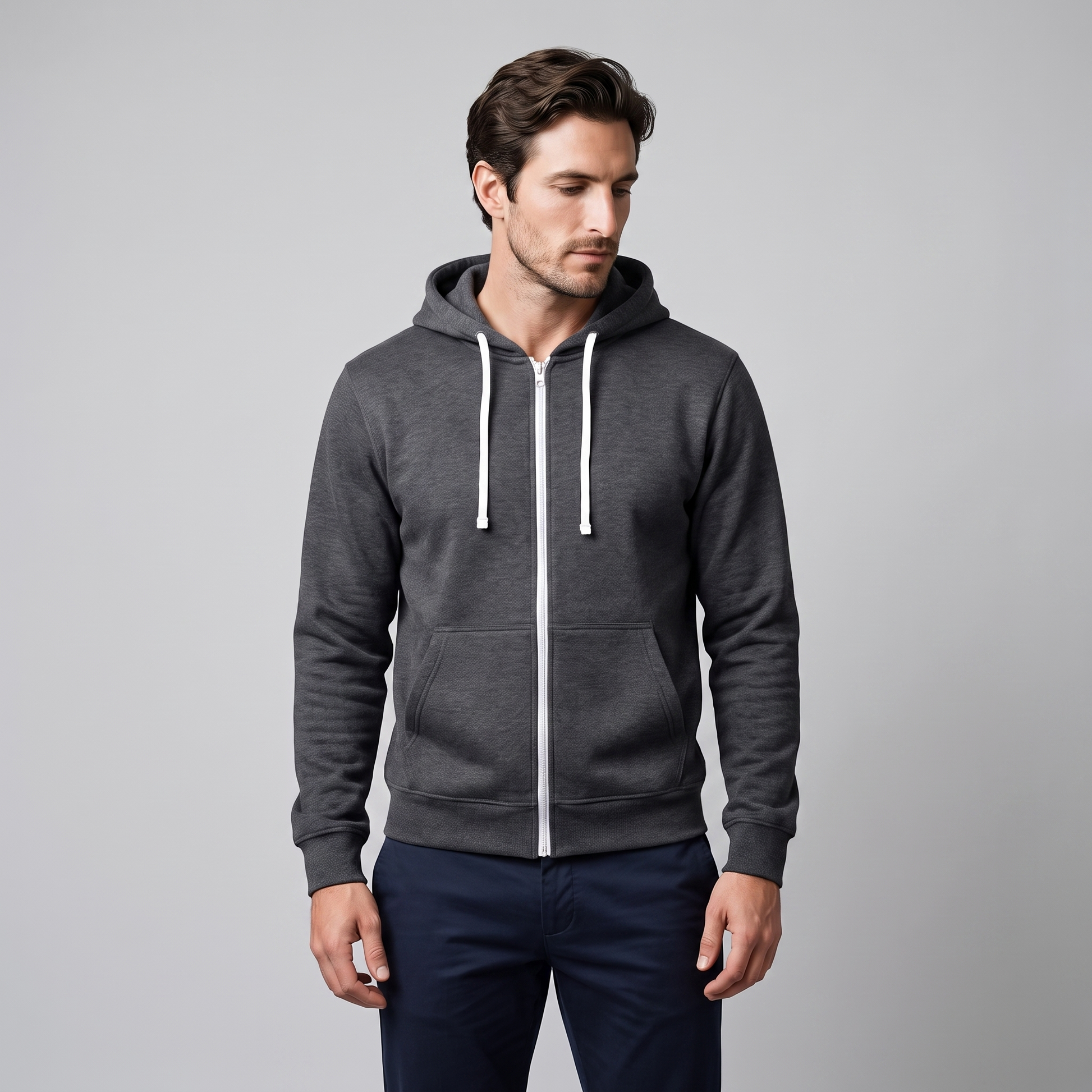 Gilet Uomo in Pile con Cappuccio Antivento Autunnale
