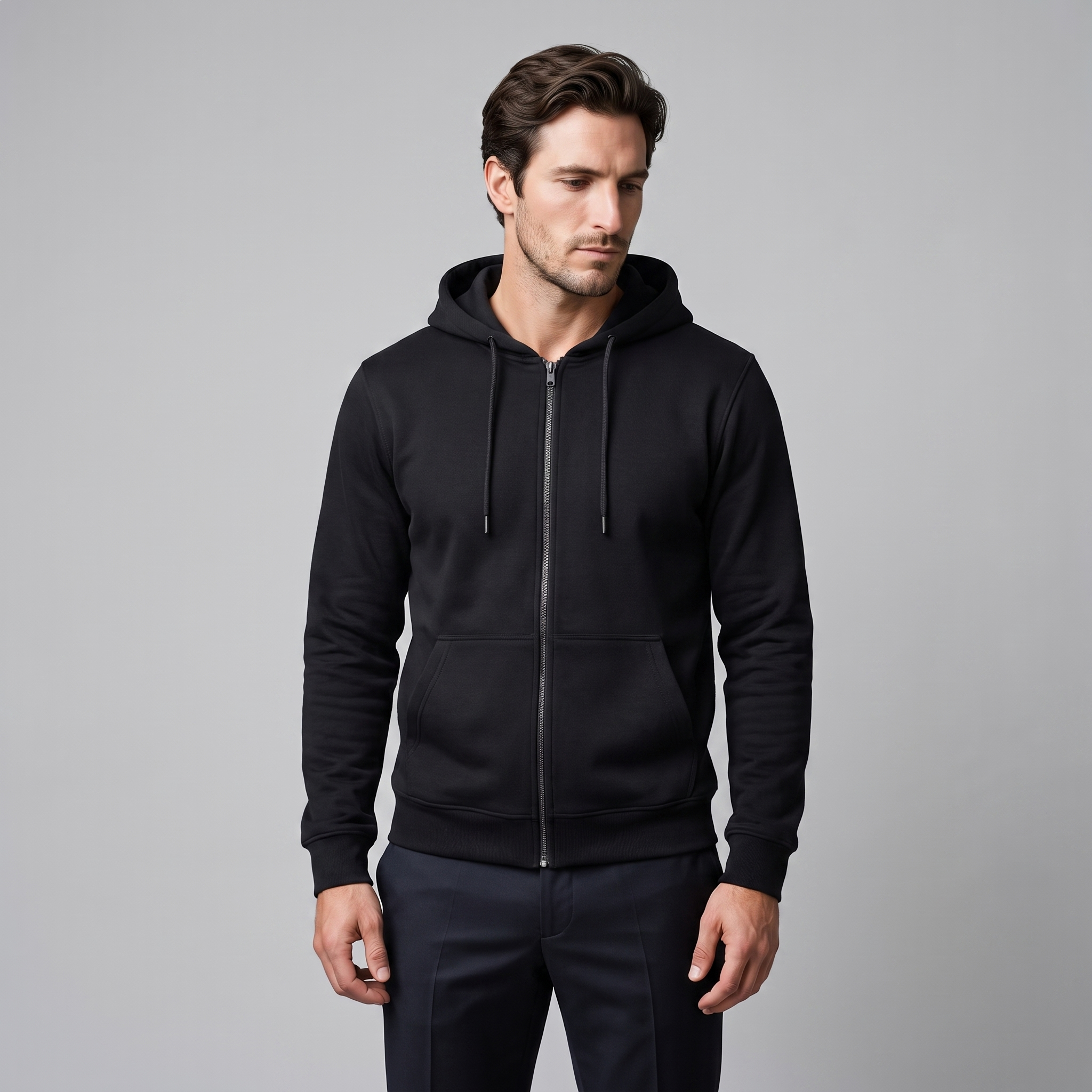 Gilet Uomo in Pile con Cappuccio Antivento Autunnale