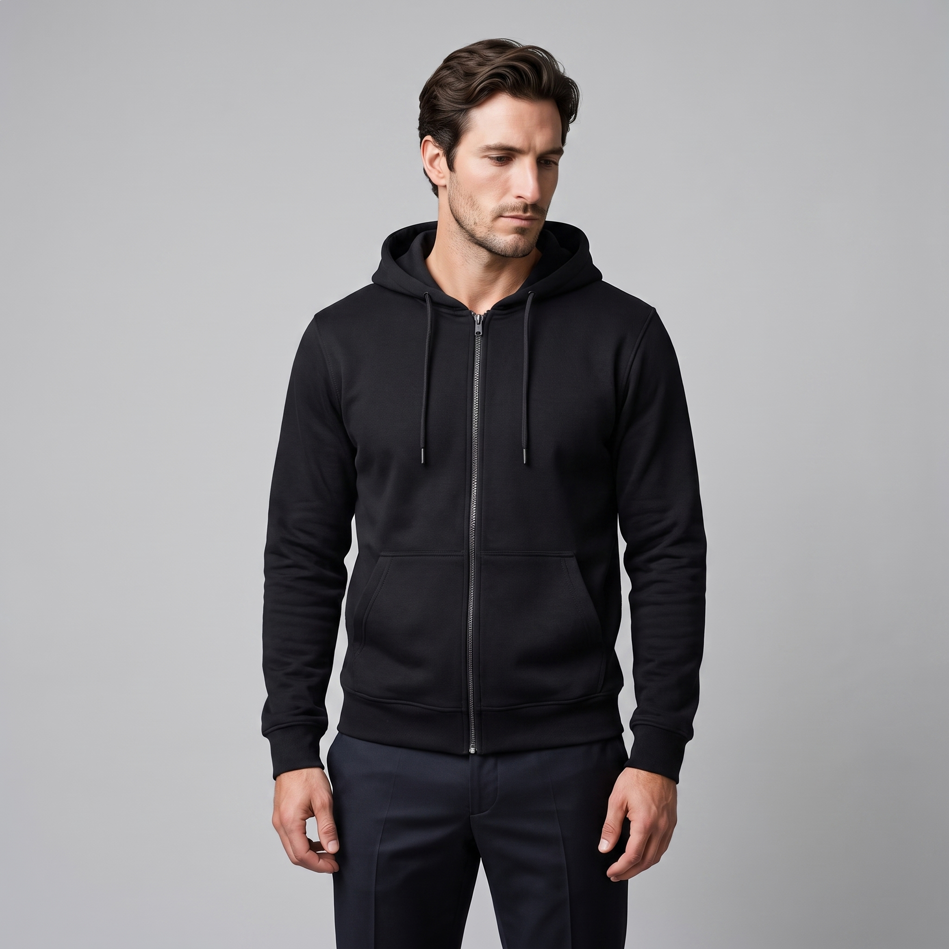 Gilet Uomo in Pile con Cappuccio Antivento Autunnale
