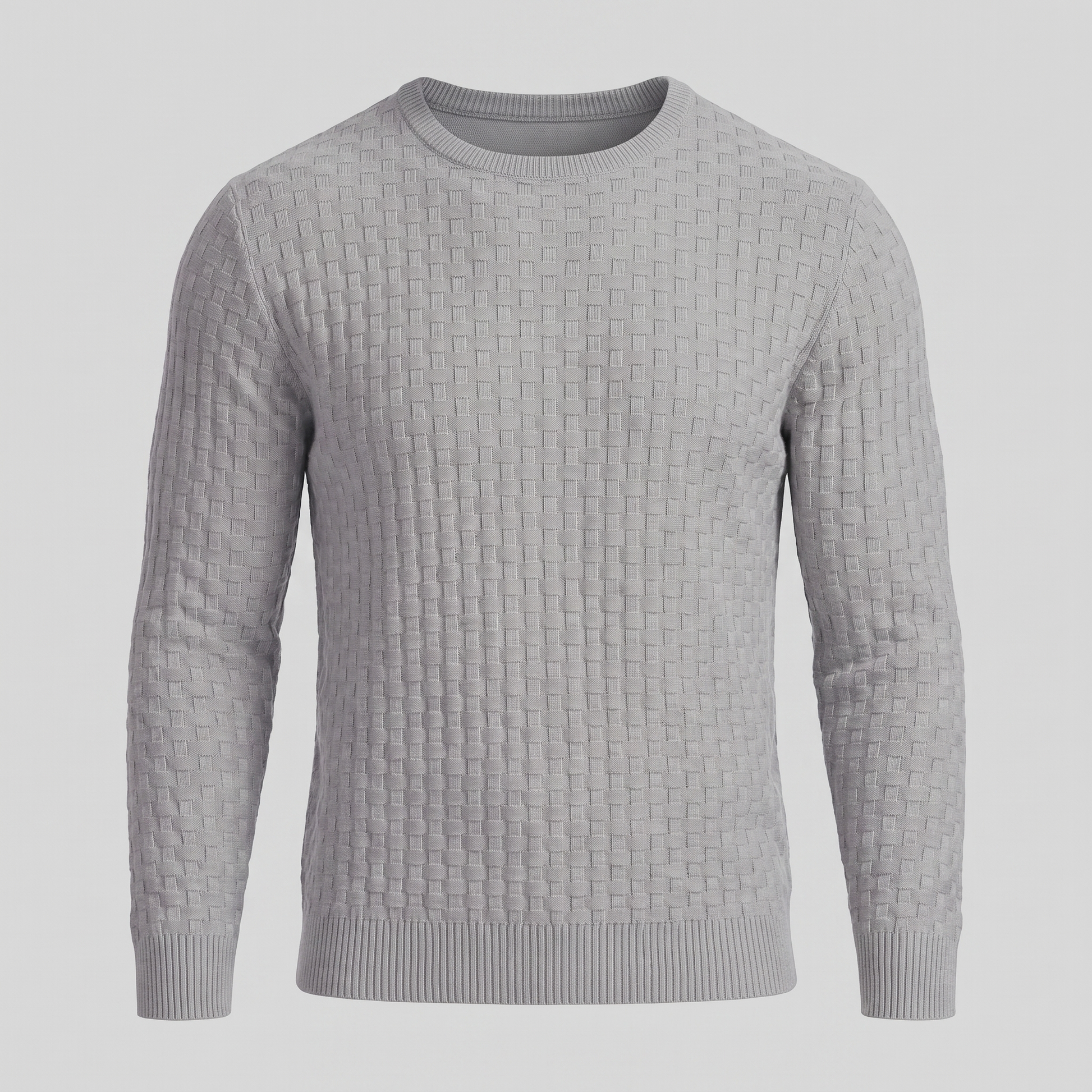 Maglione Uomo Girocollo in Maglia a Intreccio Texturizzato
