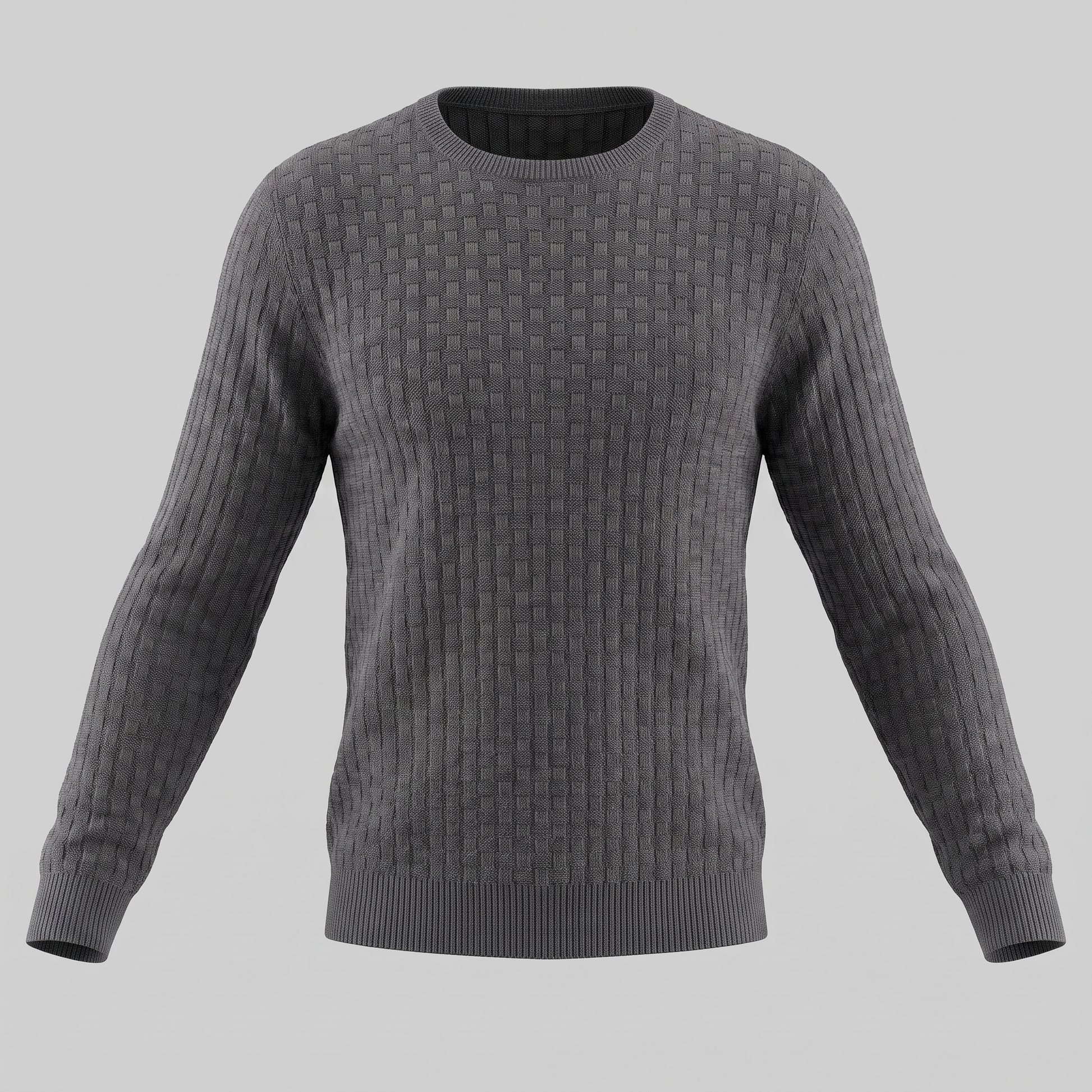 Maglione Uomo Girocollo in Maglia a Intreccio Texturizzato