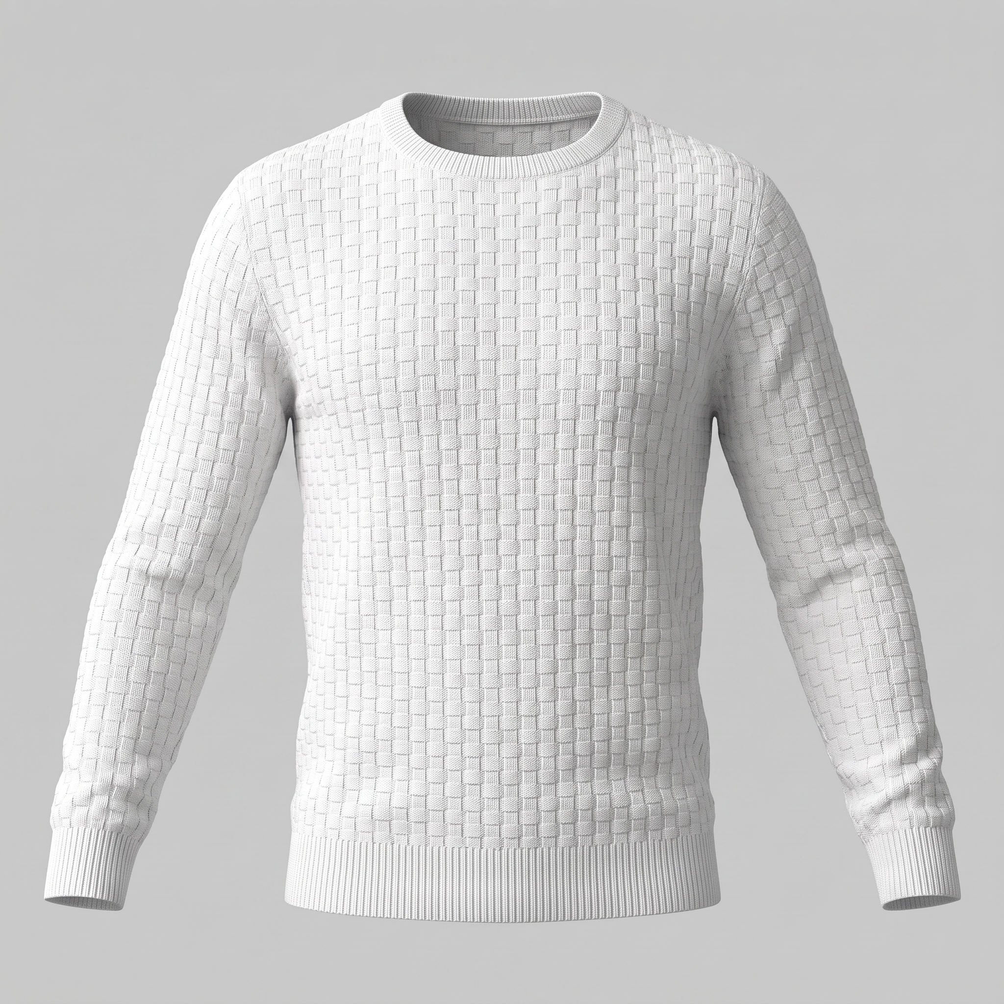 Maglione Uomo Girocollo in Maglia a Intreccio Texturizzato