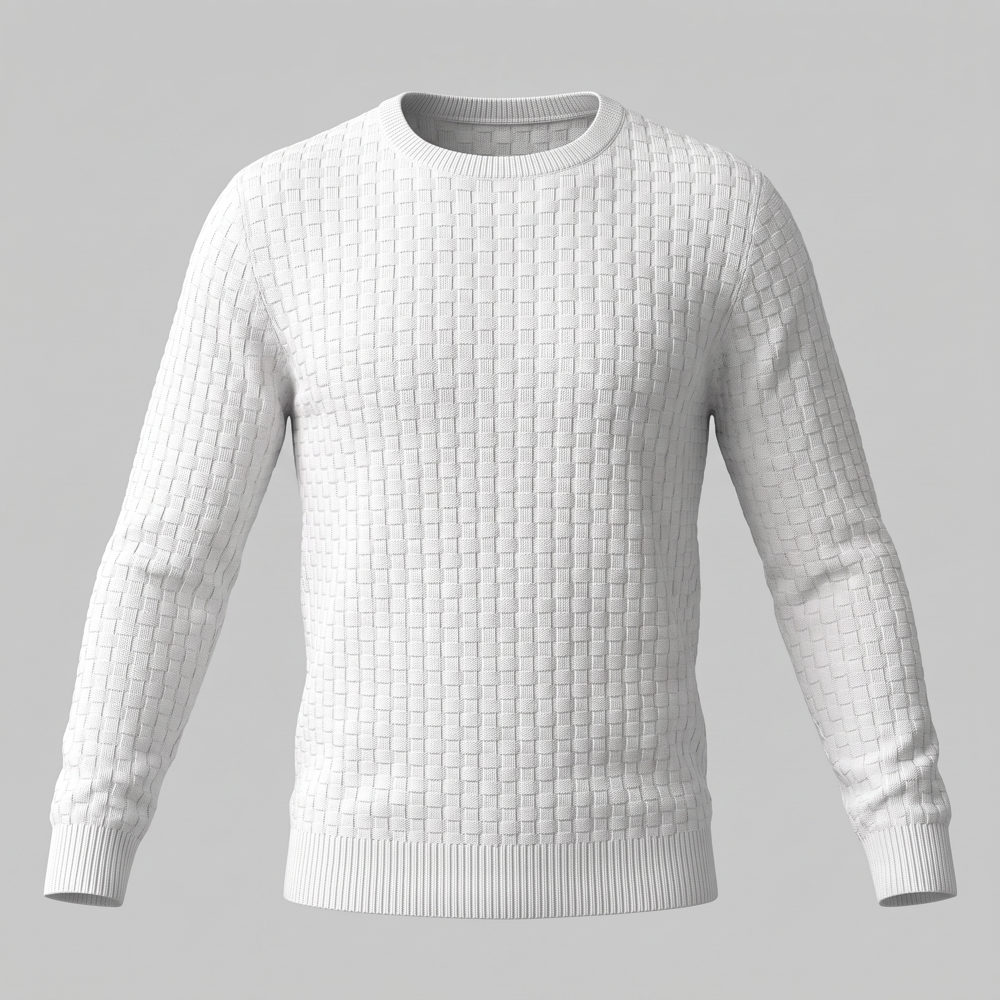 Maglione Uomo Girocollo in Maglia a Intreccio Texturizzato
