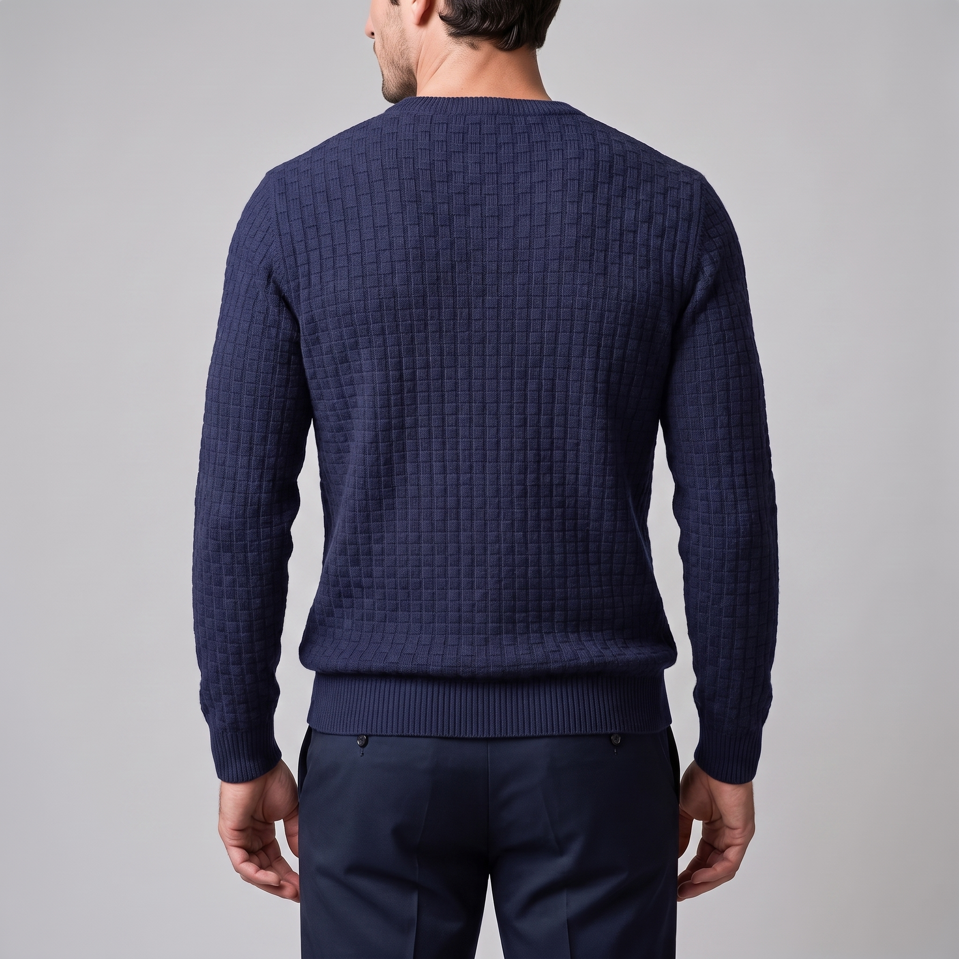Maglione Uomo Girocollo in Maglia a Intreccio Texturizzato