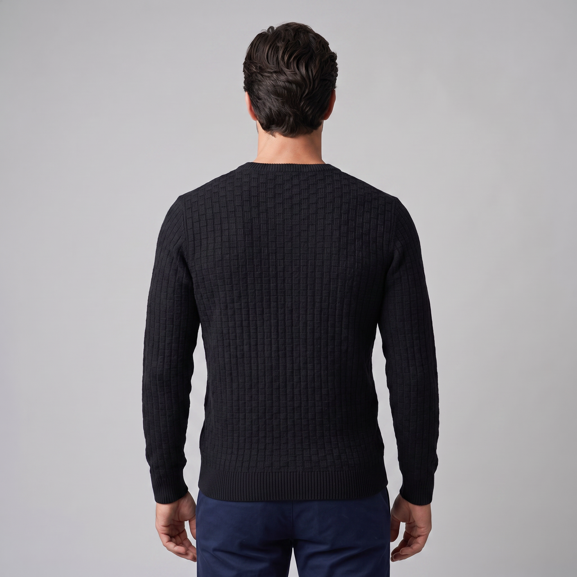 Maglione Uomo Girocollo in Maglia a Intreccio Texturizzato