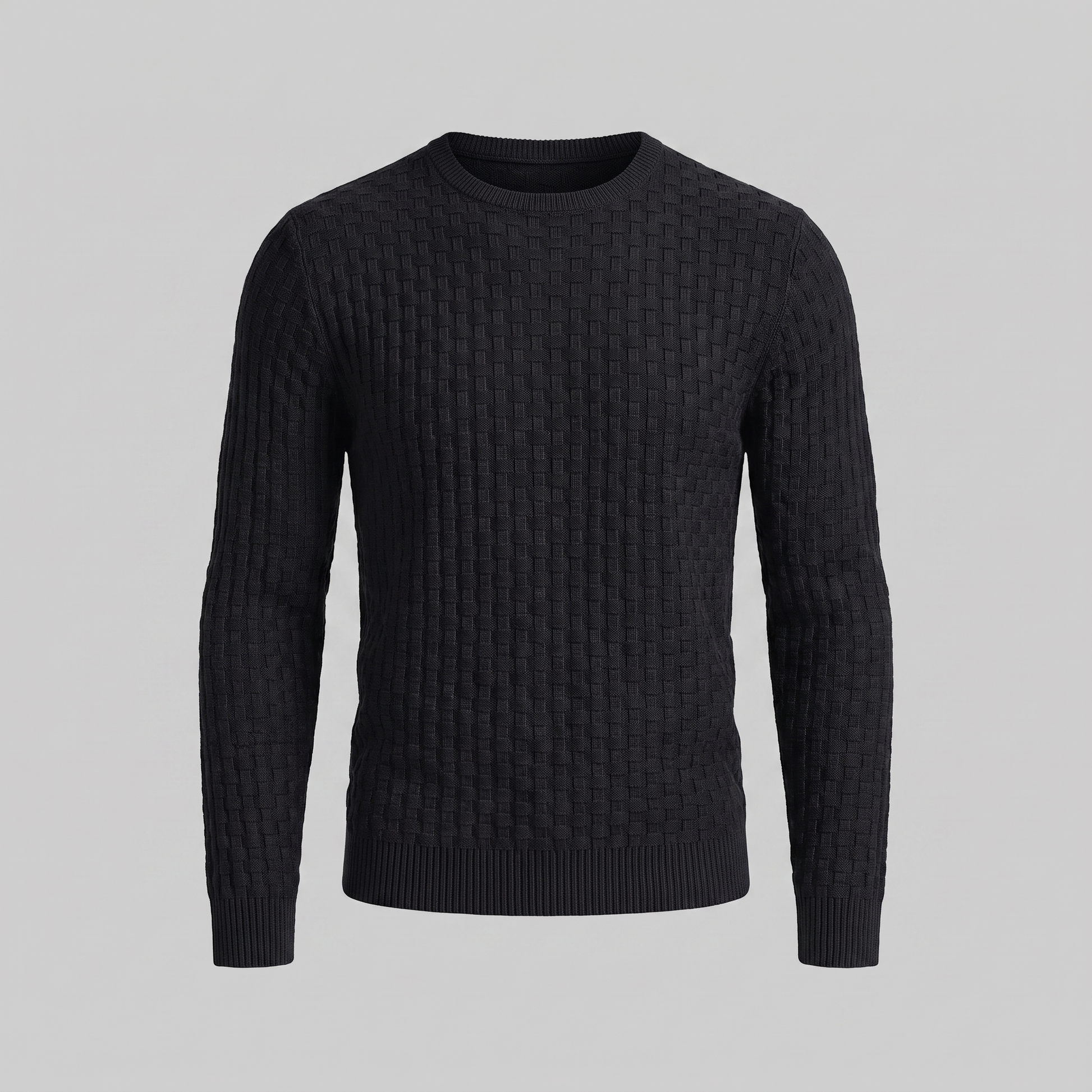 Maglione Uomo Girocollo in Maglia a Intreccio Texturizzato