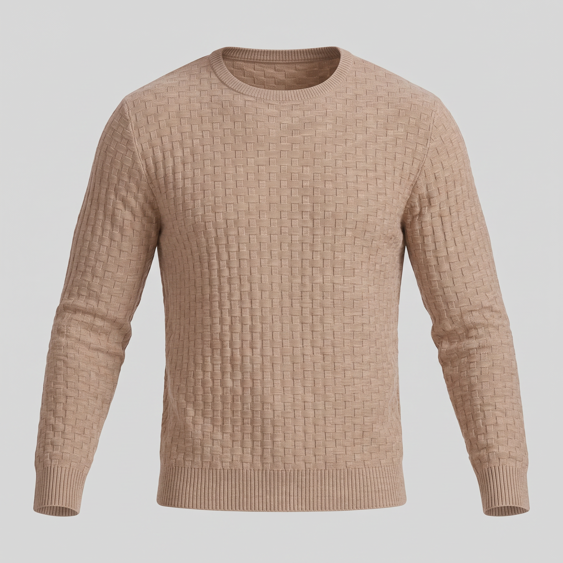Maglione Uomo Girocollo in Maglia a Intreccio Texturizzato