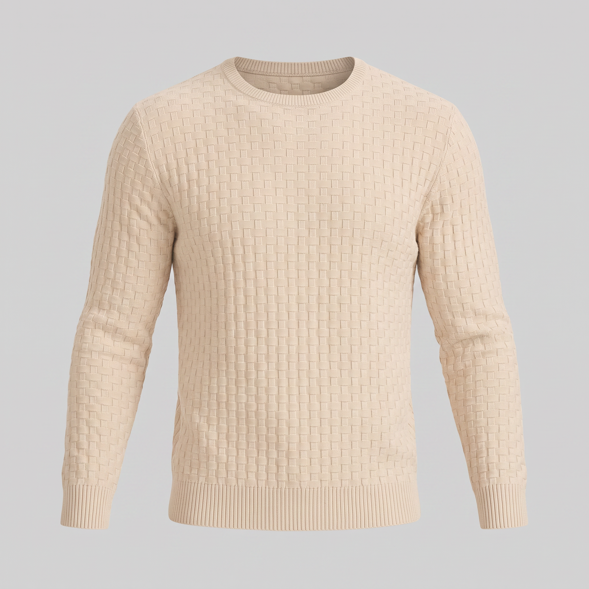Maglione Uomo Girocollo in Maglia a Intreccio Texturizzato
