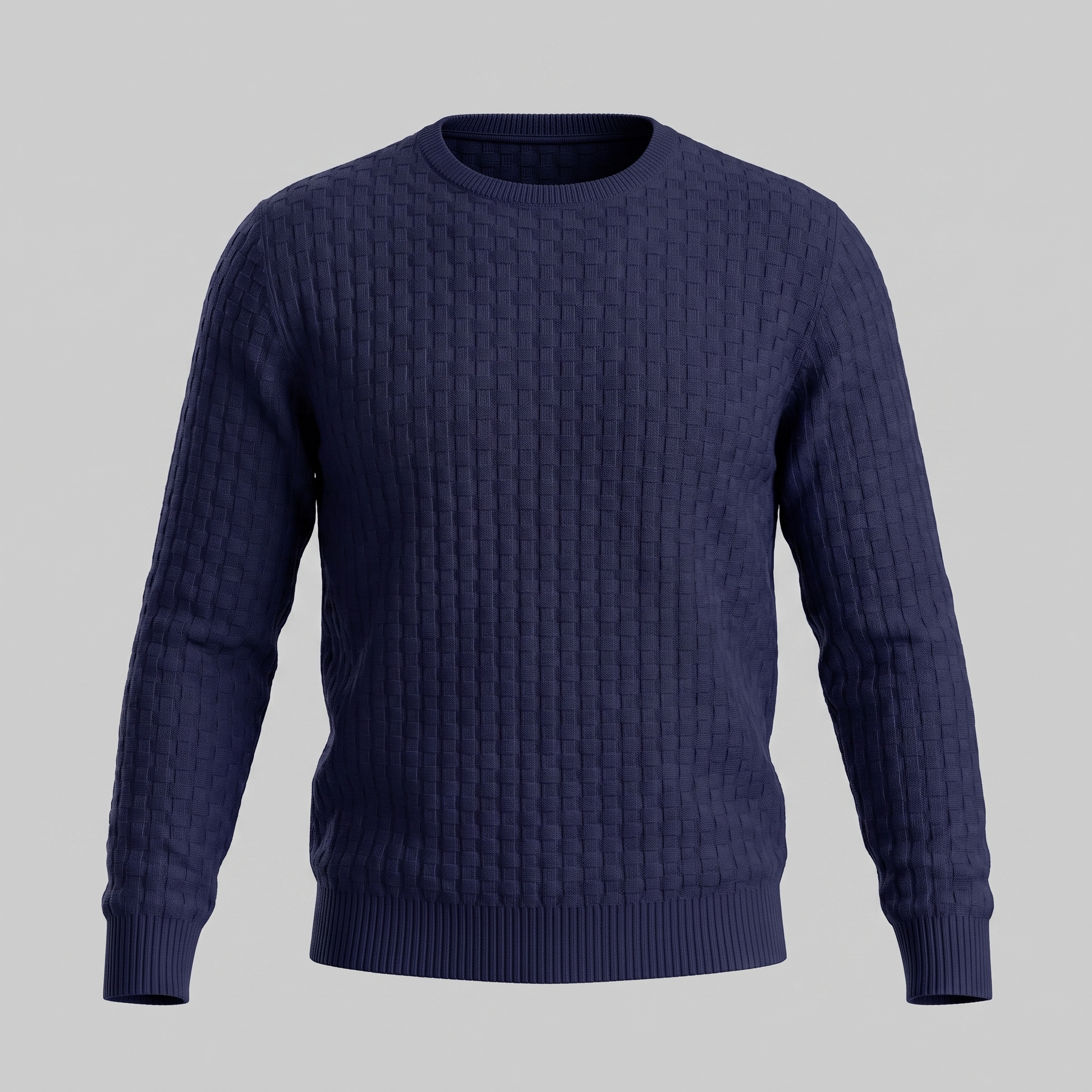 Maglione Uomo Girocollo in Maglia a Intreccio Texturizzato