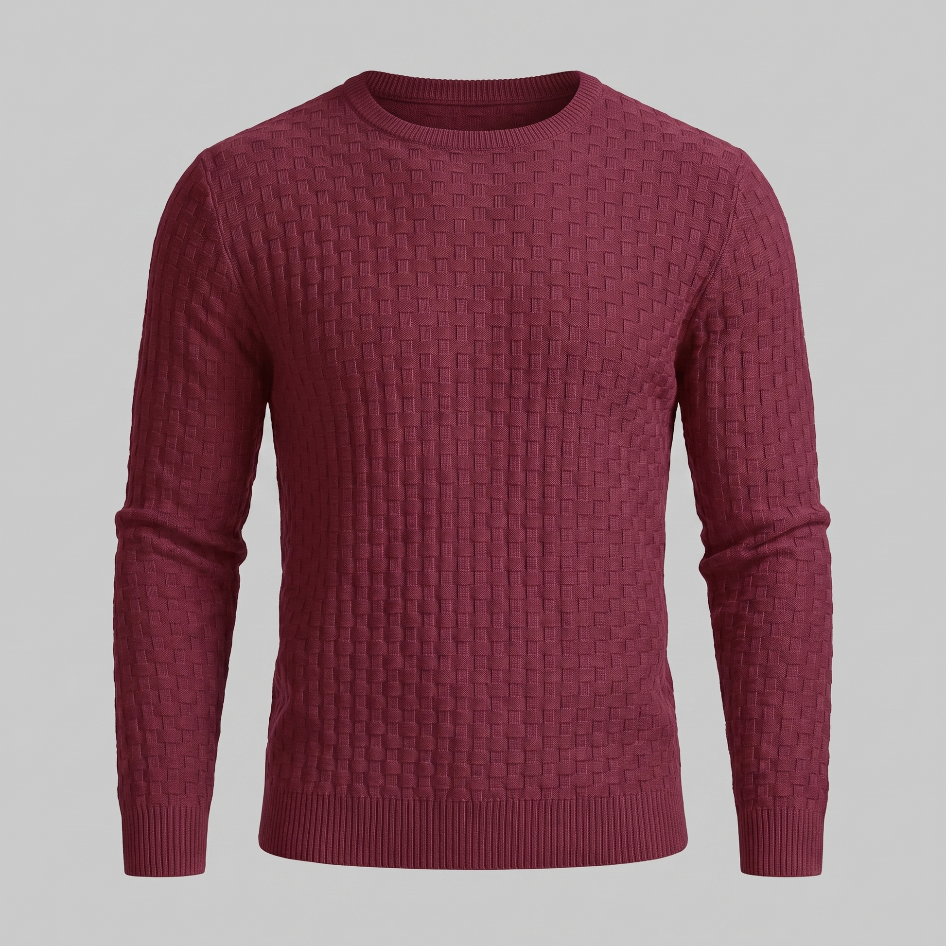 Maglione Uomo Girocollo in Maglia a Intreccio Texturizzato