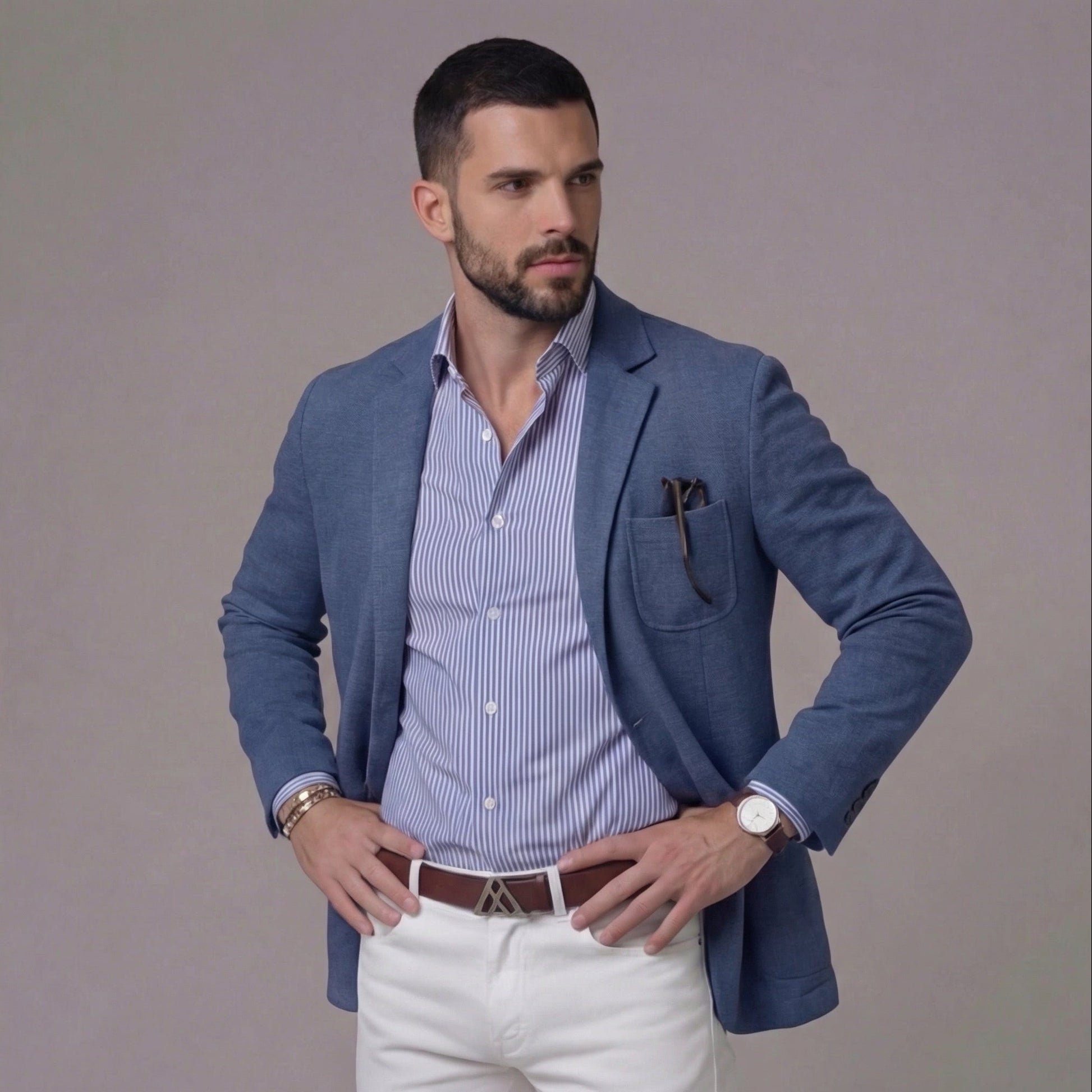 Blazer Uomo in Lino Casual Destrutturato Estivo