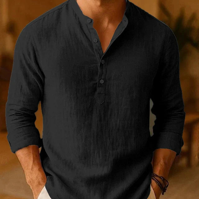 Aurazio Camicia a Collo a Banda da Uomo