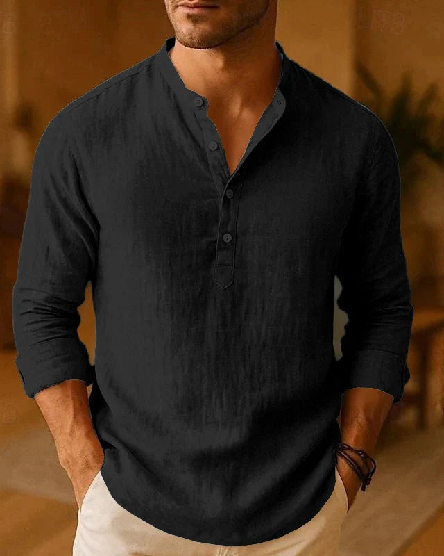 Aurazio Camicia a Collo a Banda da Uomo