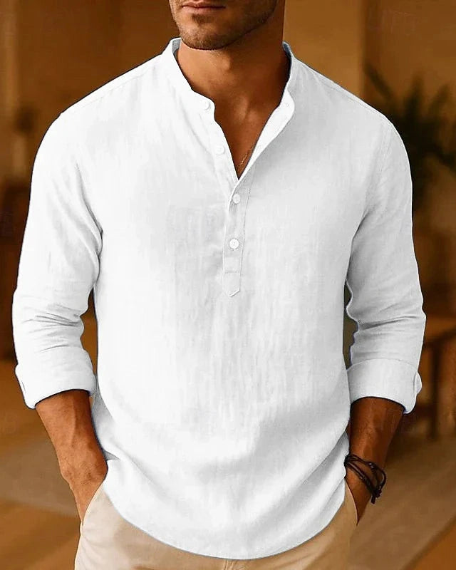 Aurazio Camicia a Collo a Banda da Uomo