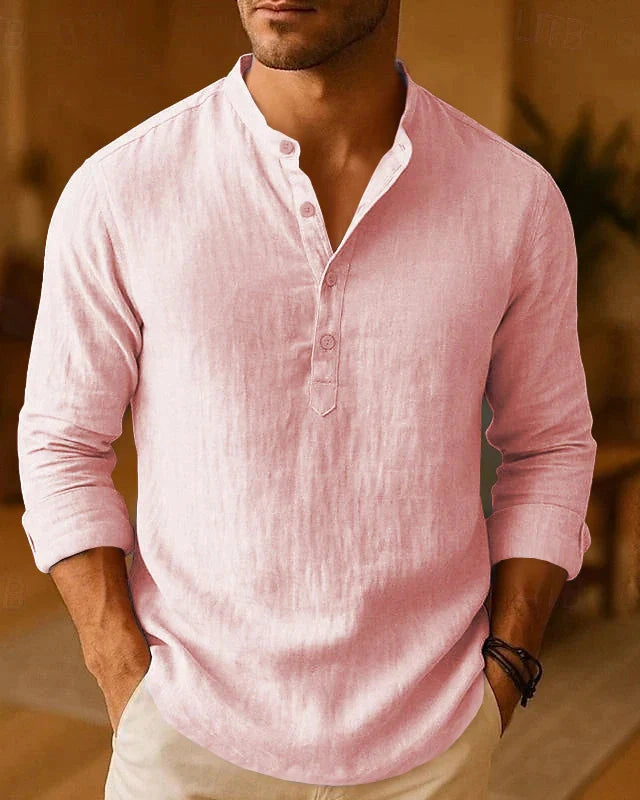 Aurazio Camicia a Collo a Banda da Uomo