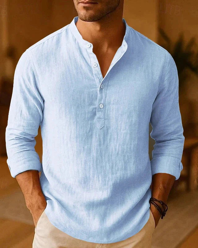 Aurazio Camicia a Collo a Banda da Uomo