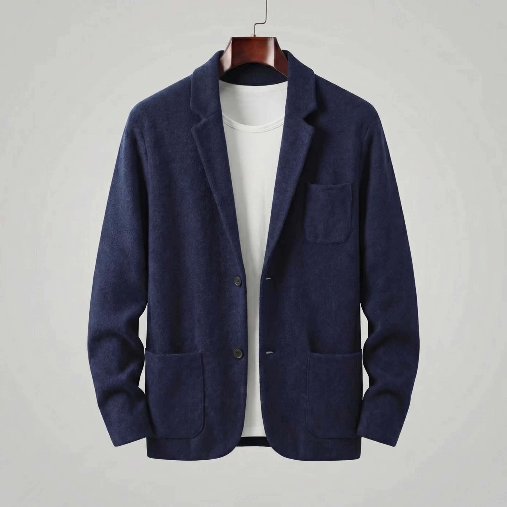 Blazer Uomo Monopetto Casual con Revers Taglio Sartoriale