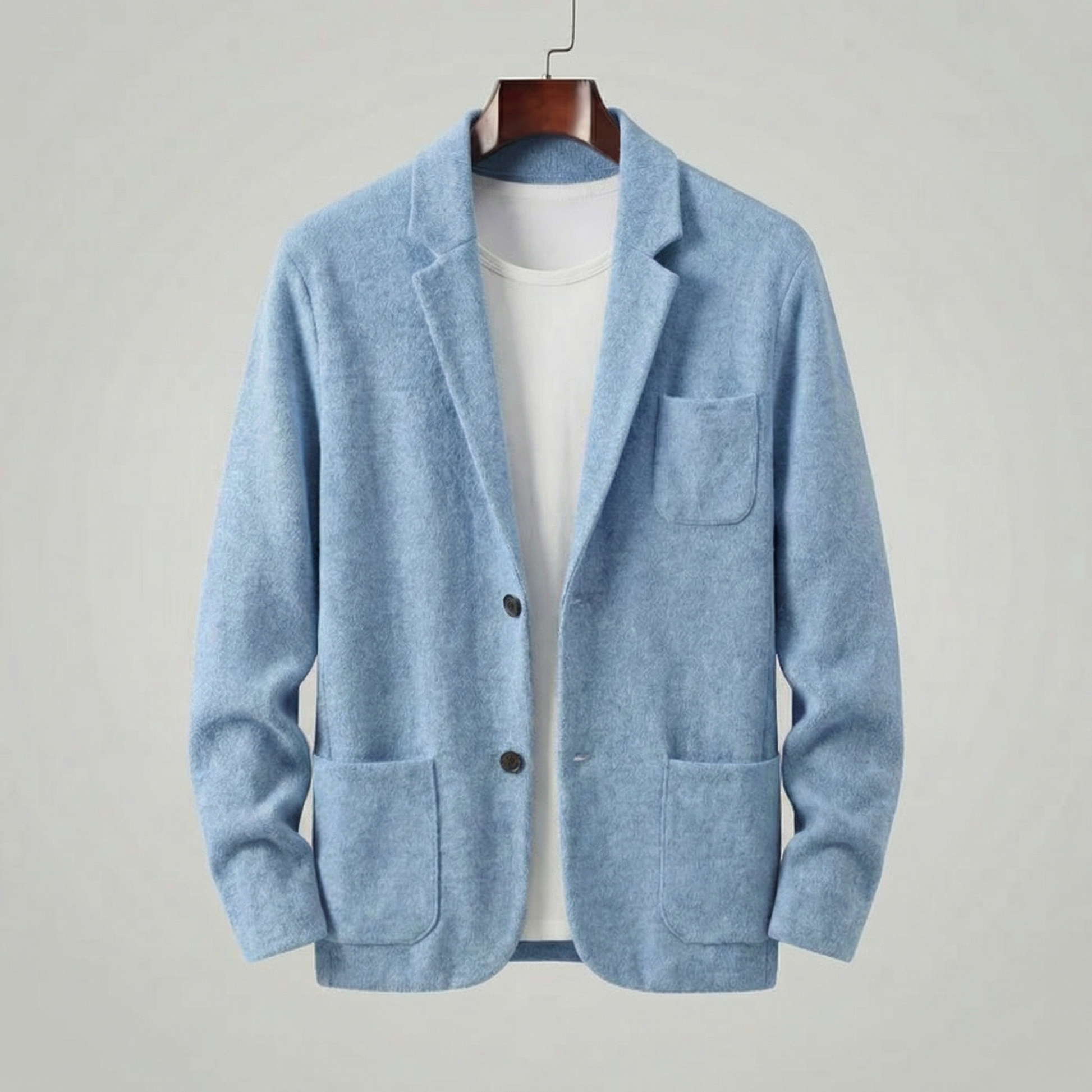 Blazer Uomo Monopetto Casual con Revers Taglio Sartoriale