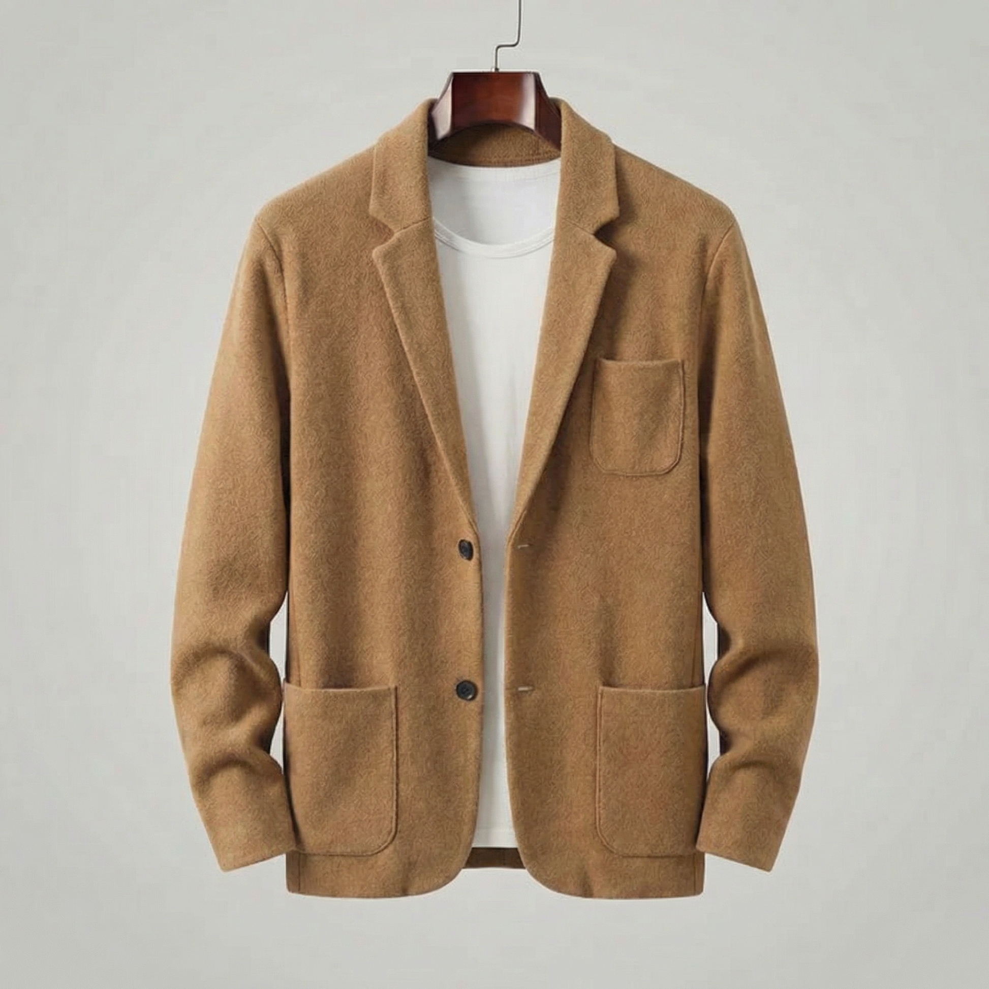 Blazer Uomo Monopetto Casual con Revers Taglio Sartoriale