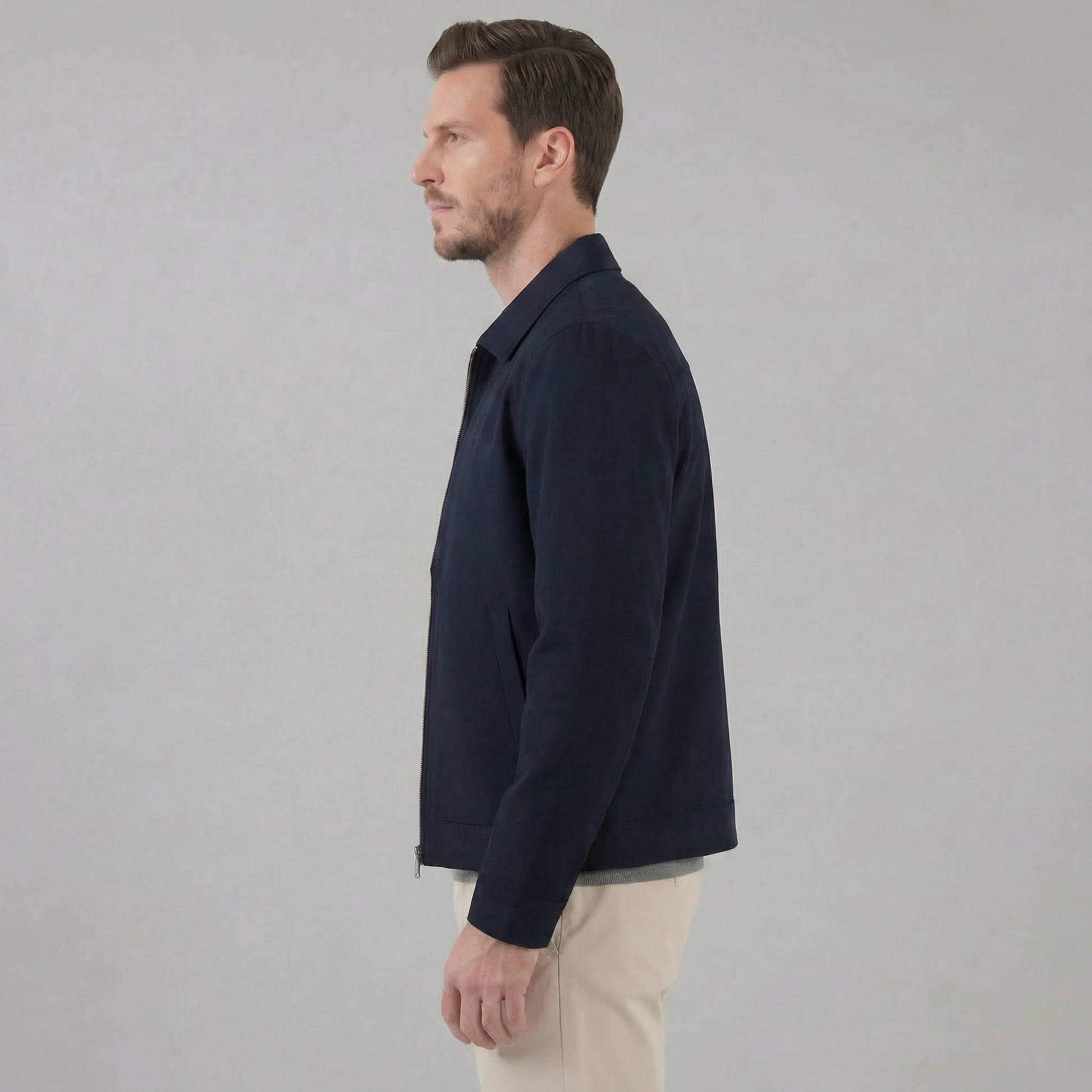 Giacca Uomo Mezza Stagione Slim con Colletto Classico