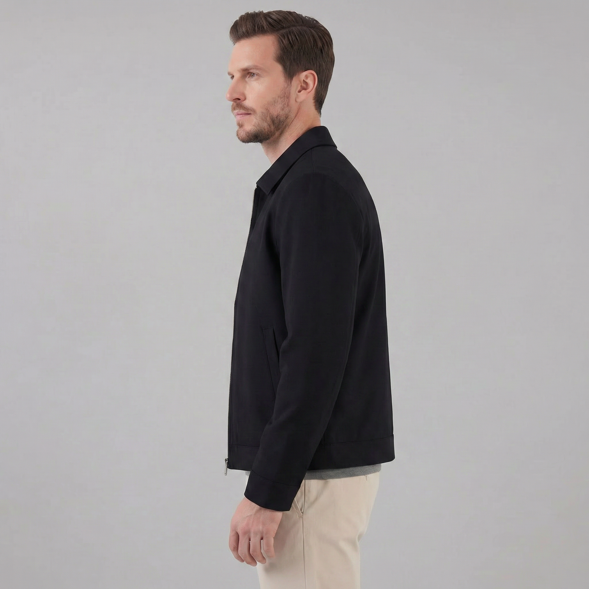 Giacca Uomo Mezza Stagione Slim con Colletto Classico