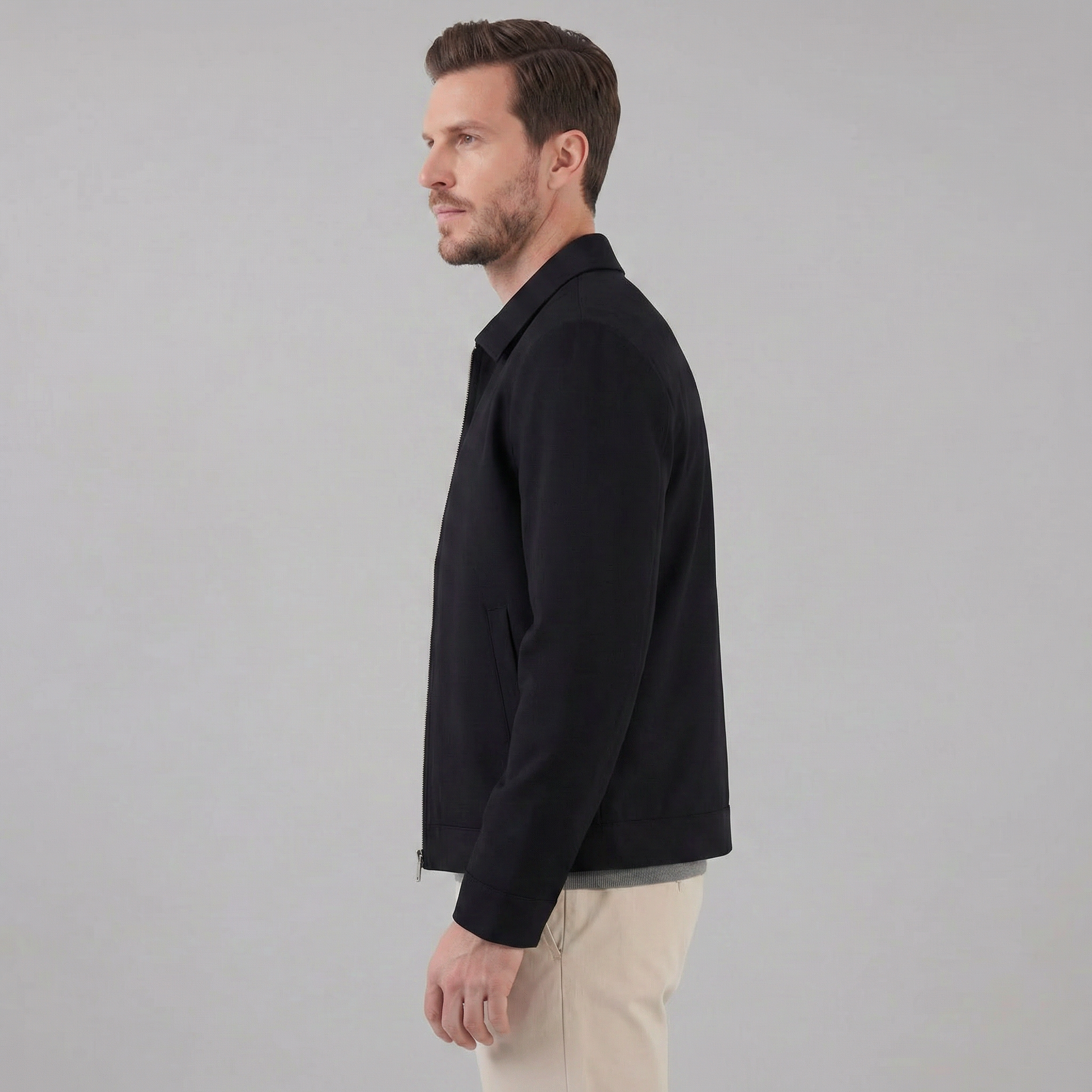 Giacca Uomo Mezza Stagione Slim con Colletto Classico