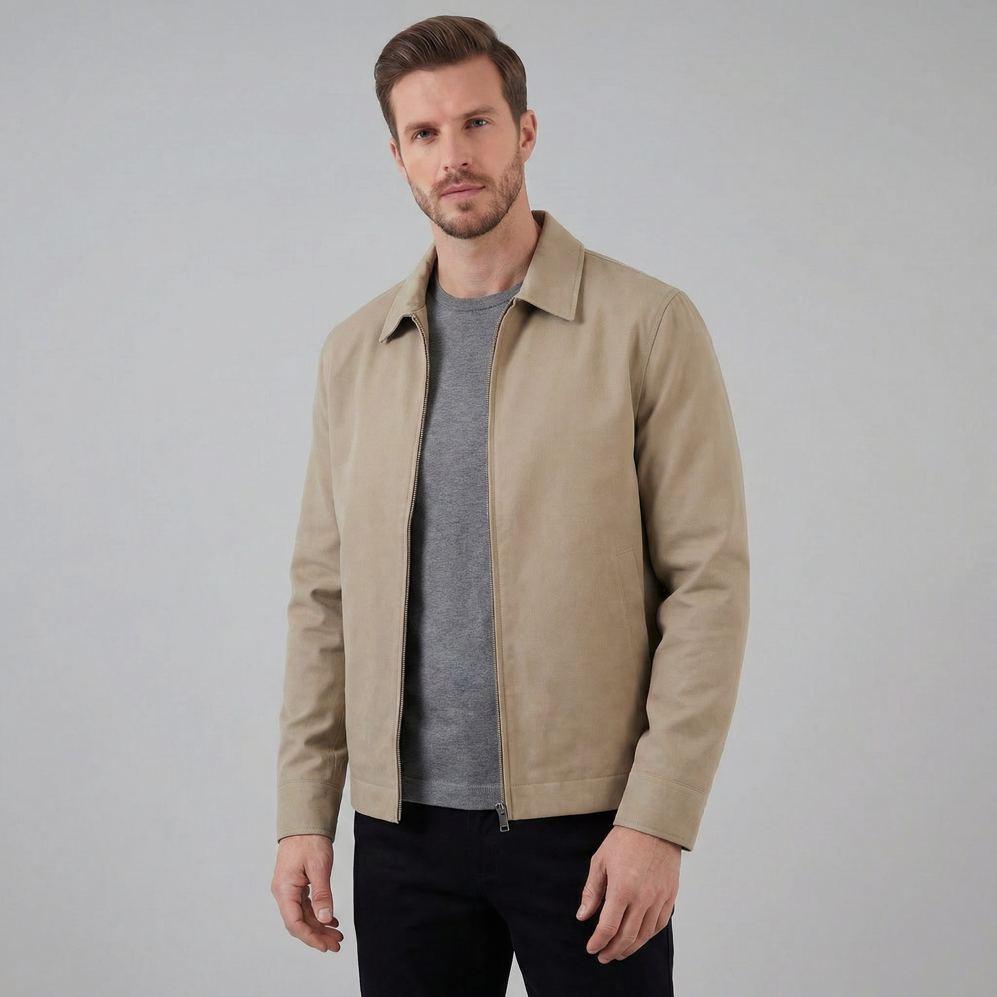 Giacca Uomo Mezza Stagione Slim con Colletto Classico