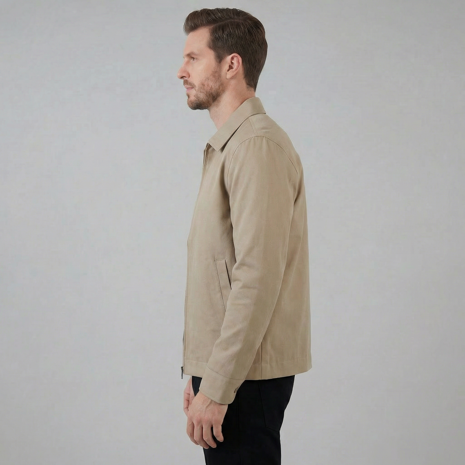 Giacca Uomo Mezza Stagione Slim con Colletto Classico