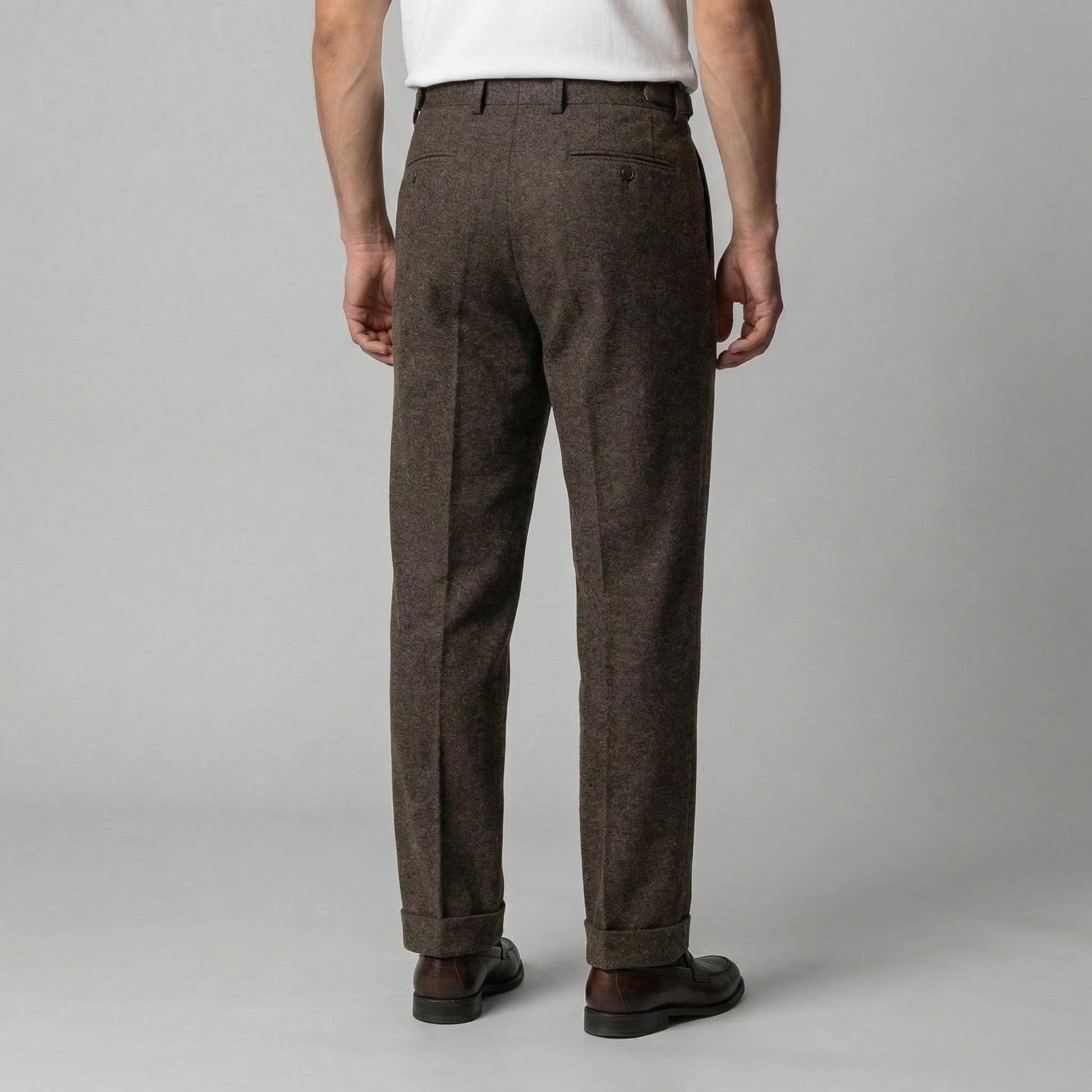 Pantaloni Uomo Eleganti con Pince e Regolatori Laterali