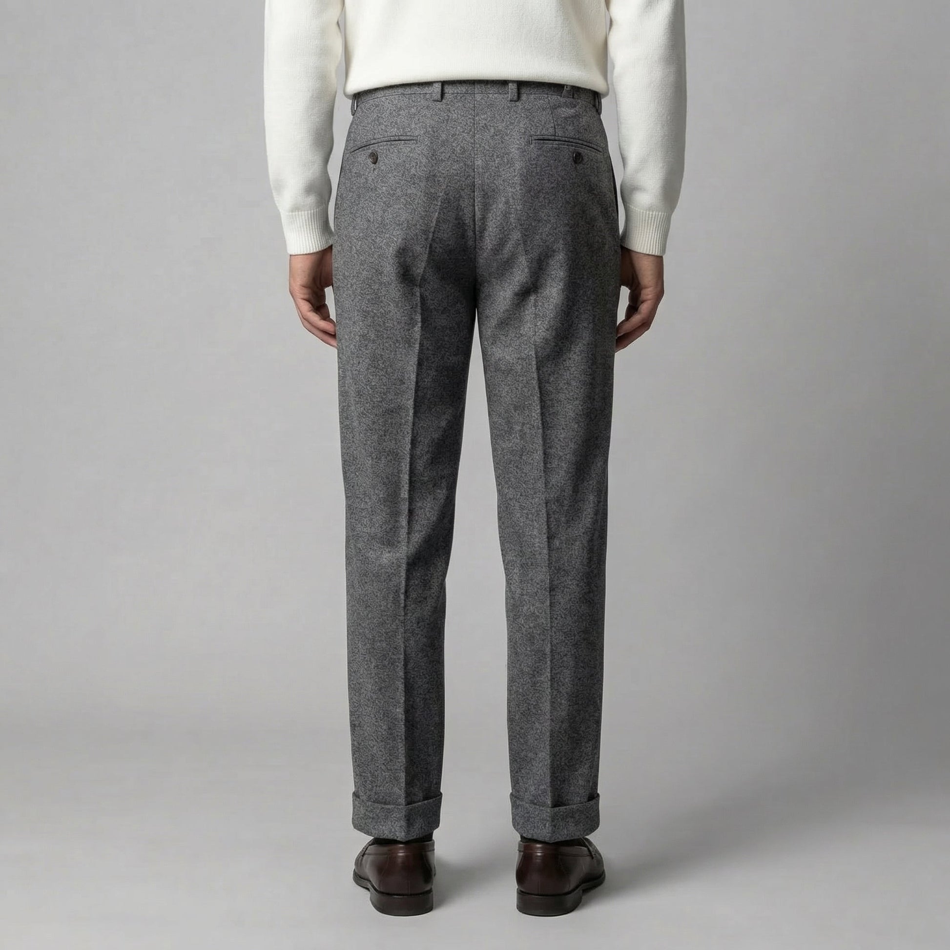Pantaloni Uomo Eleganti con Pince e Regolatori Laterali
