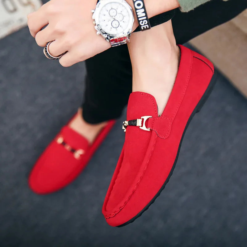 Mocassini Uomo Slip-On Eleganti Effetto Camoscio