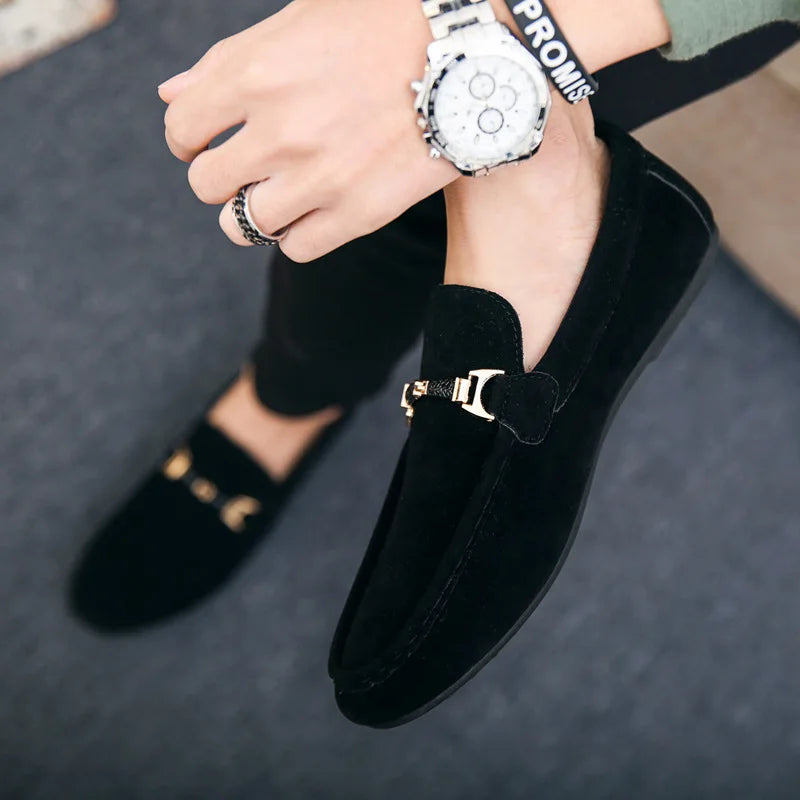 Mocassini Uomo Slip-On Eleganti Effetto Camoscio